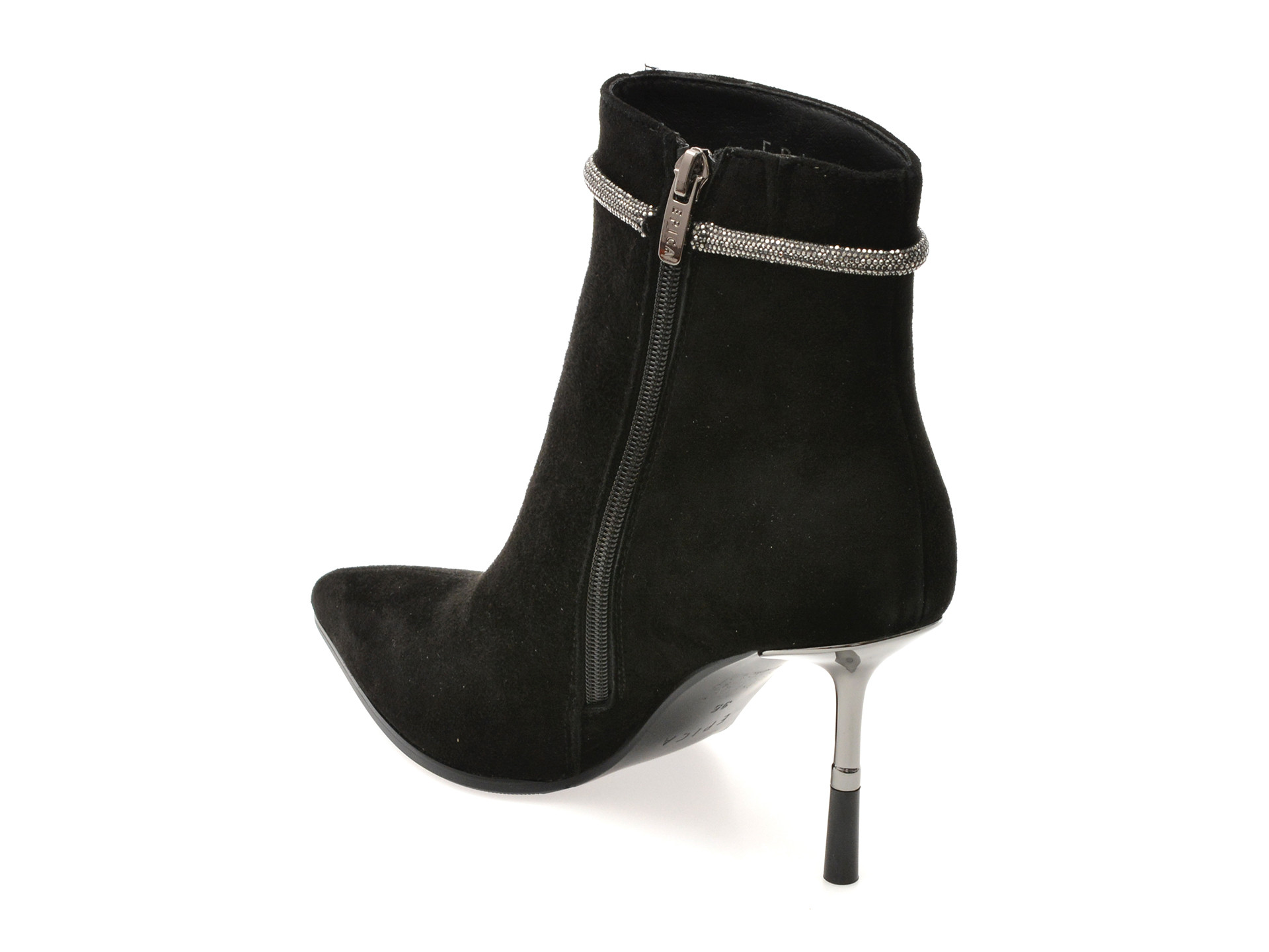 Botine elegante EPICA negre, 202726, din piele intoarsa
