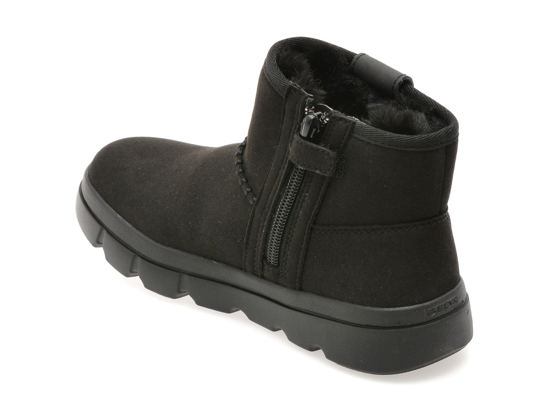 Ghete GEOX negre, J56NCA, din piele ecologica