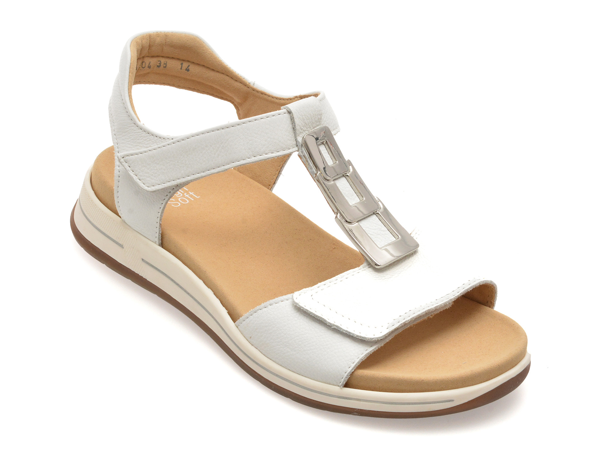 Sandale ARA albe, 34804, din piele naturala