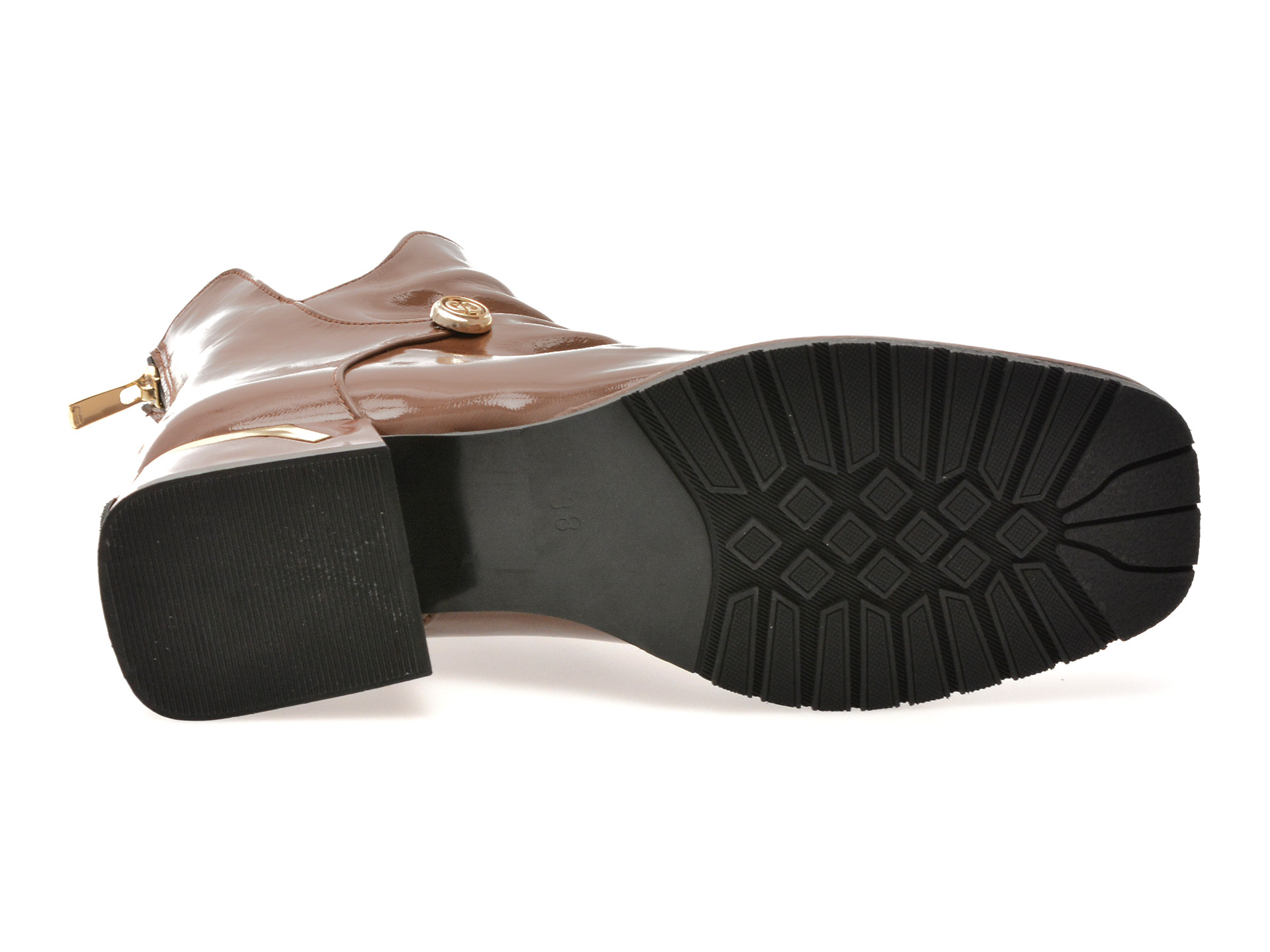 Ghete EPICA maro, 531227, din piele naturala lacuita