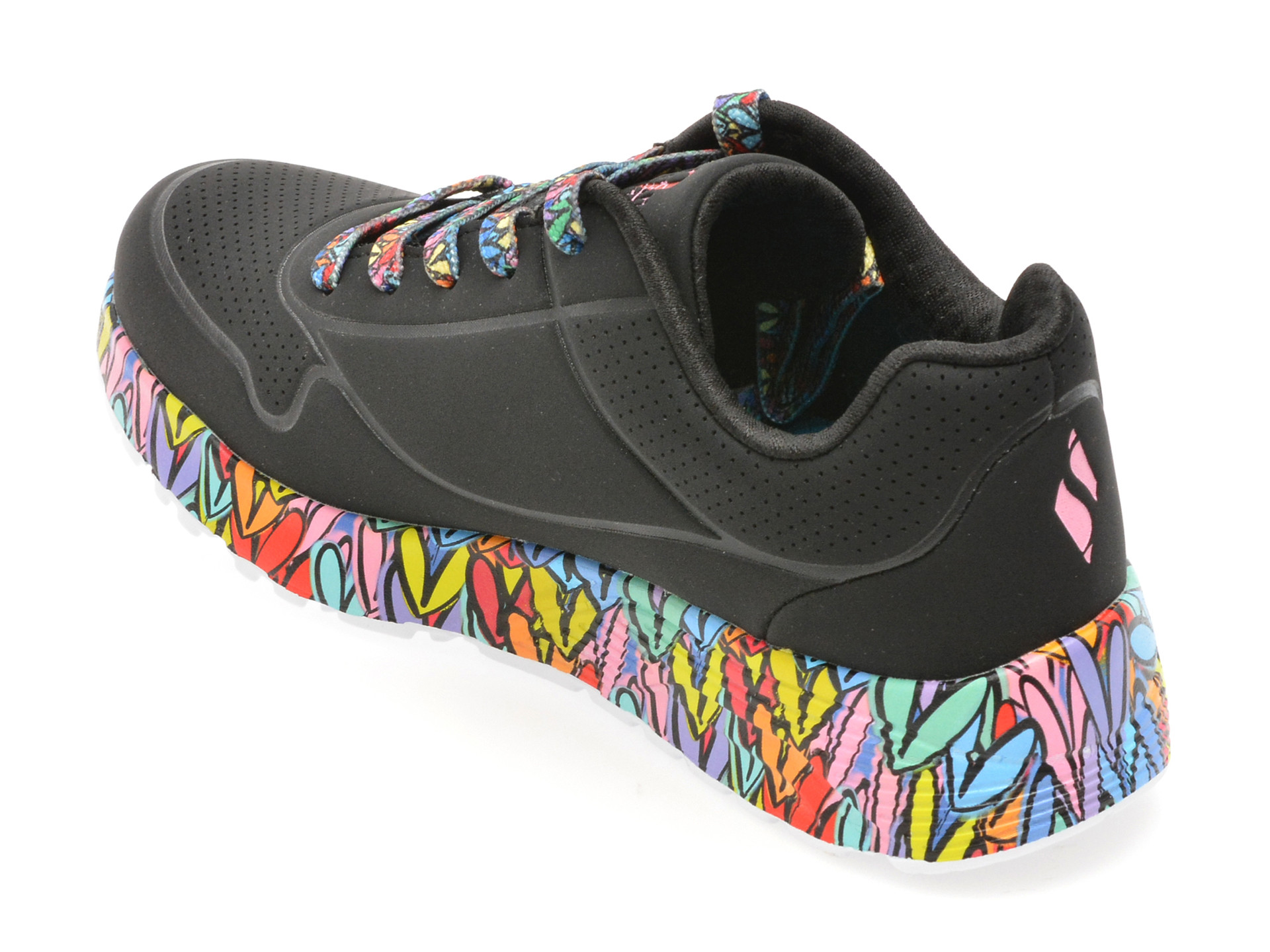 Pantofi sport SKECHERS negri, UNO LITE, din piele ecologica