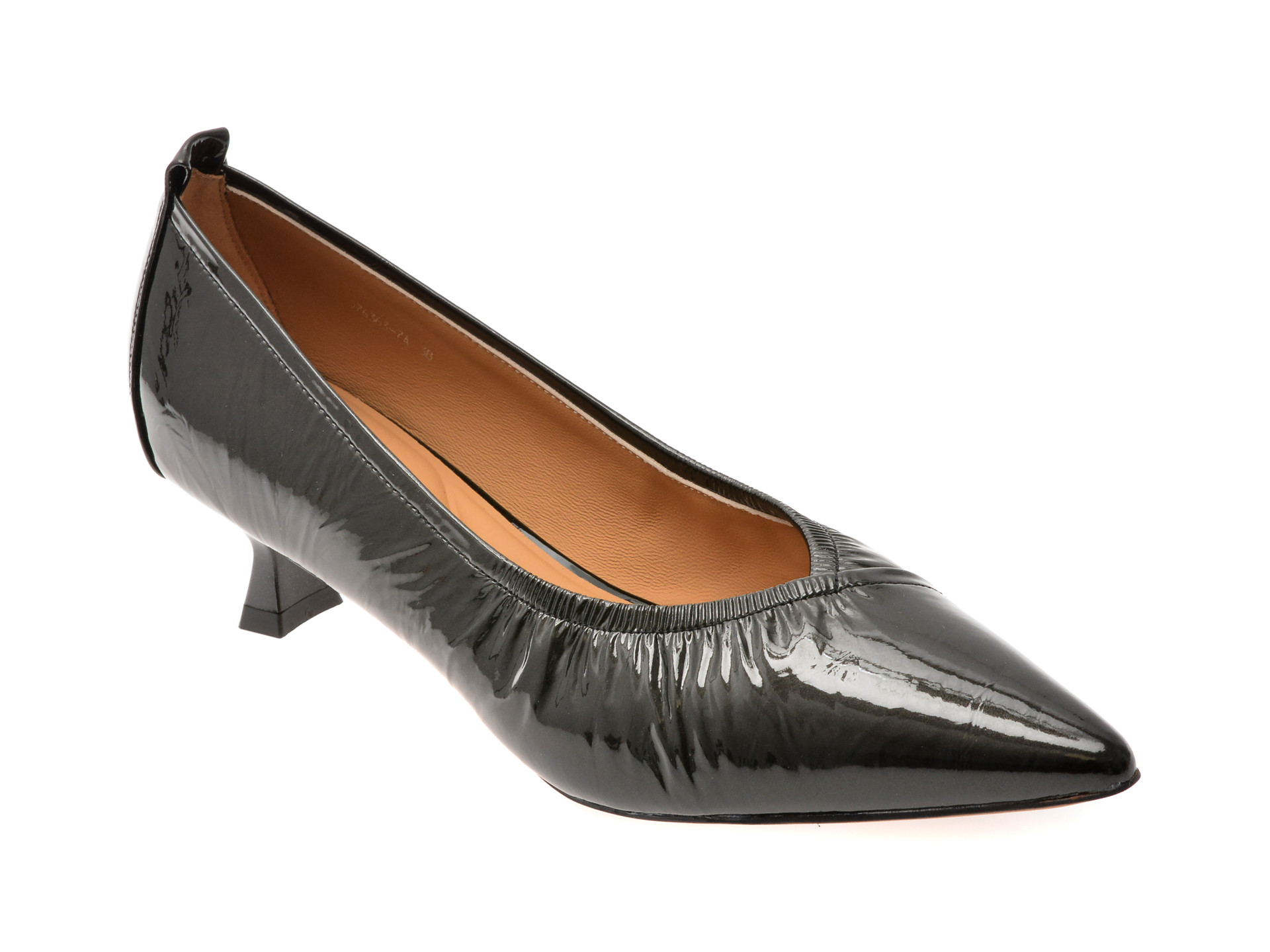 Pantofi eleganti EPICA negri, D76363, din piele naturala lacuita