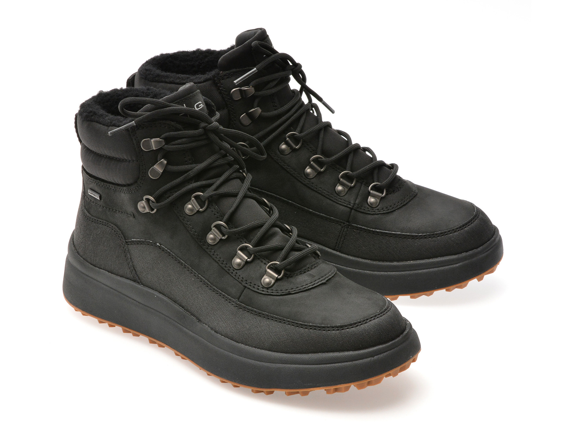 Ghete GEOX negre, U46FZD, din piele naturala