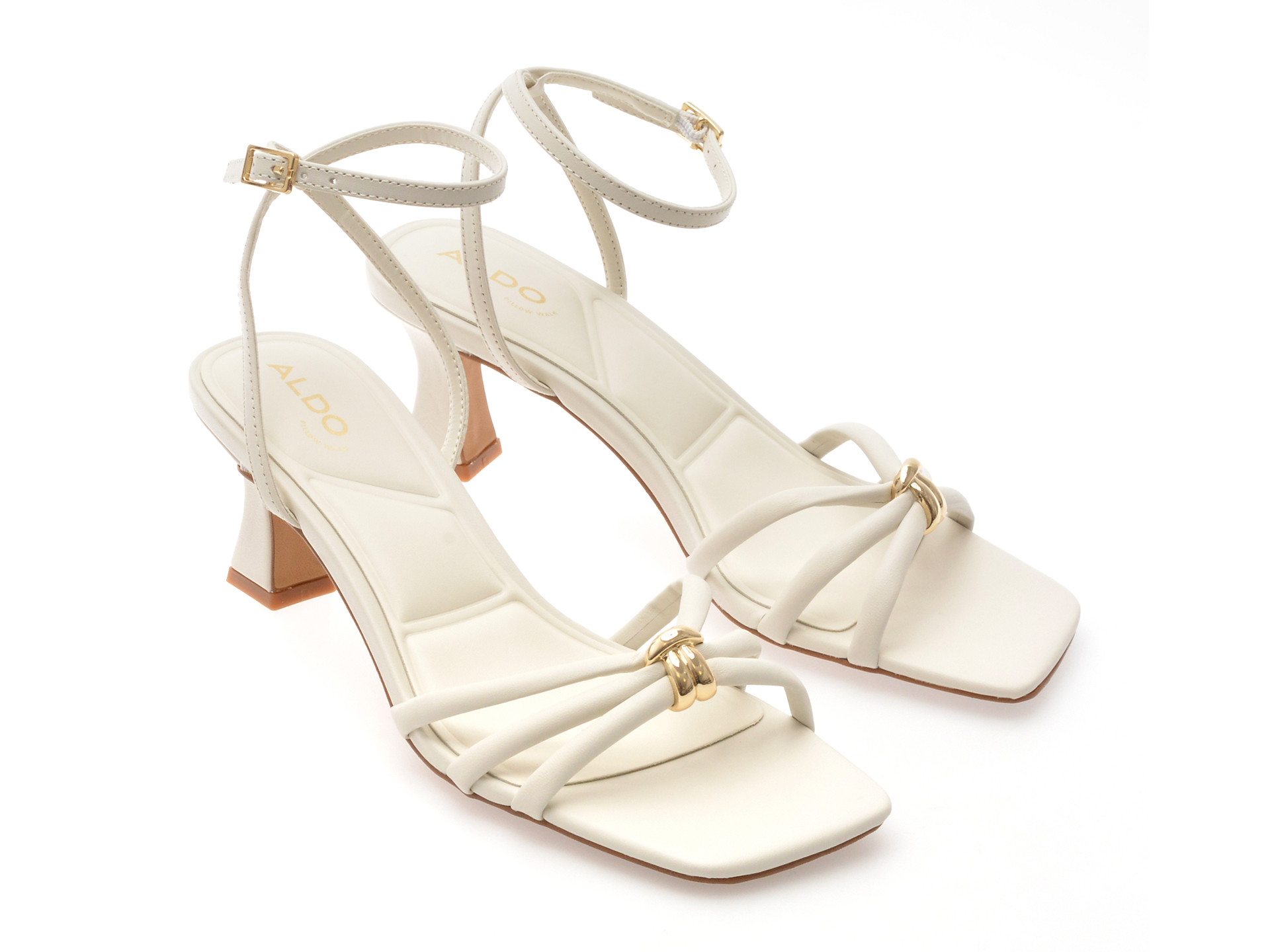 Sandale elegante ALDO albe, KAILAYA 121, din piele naturala