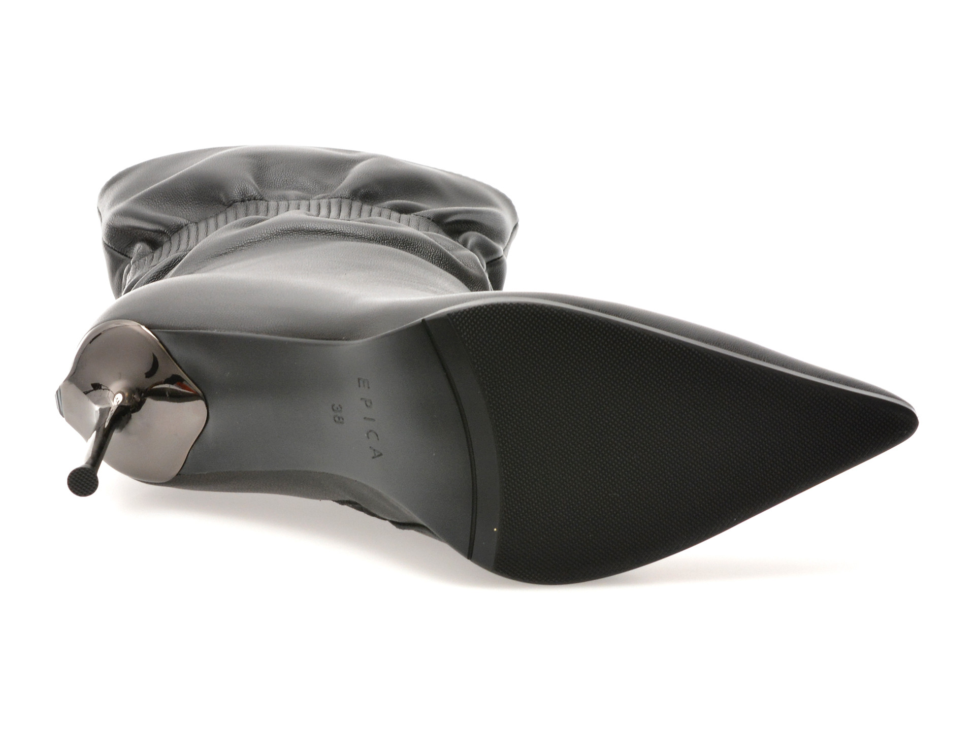 Botine elegante EPICA negre, M5A, din piele naturala