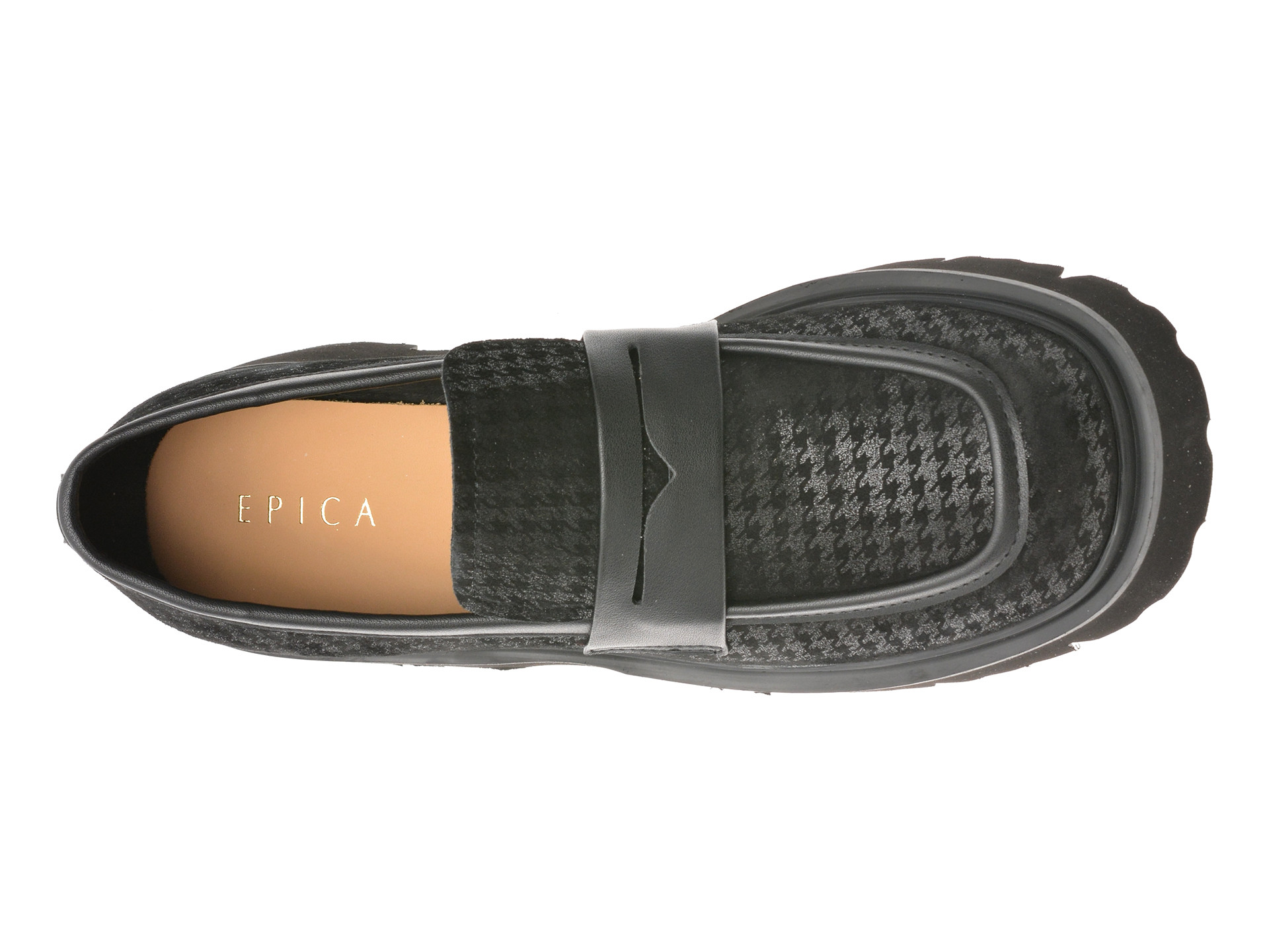 Mocasini EPICA negri, 1058D32, din piele intoarsa