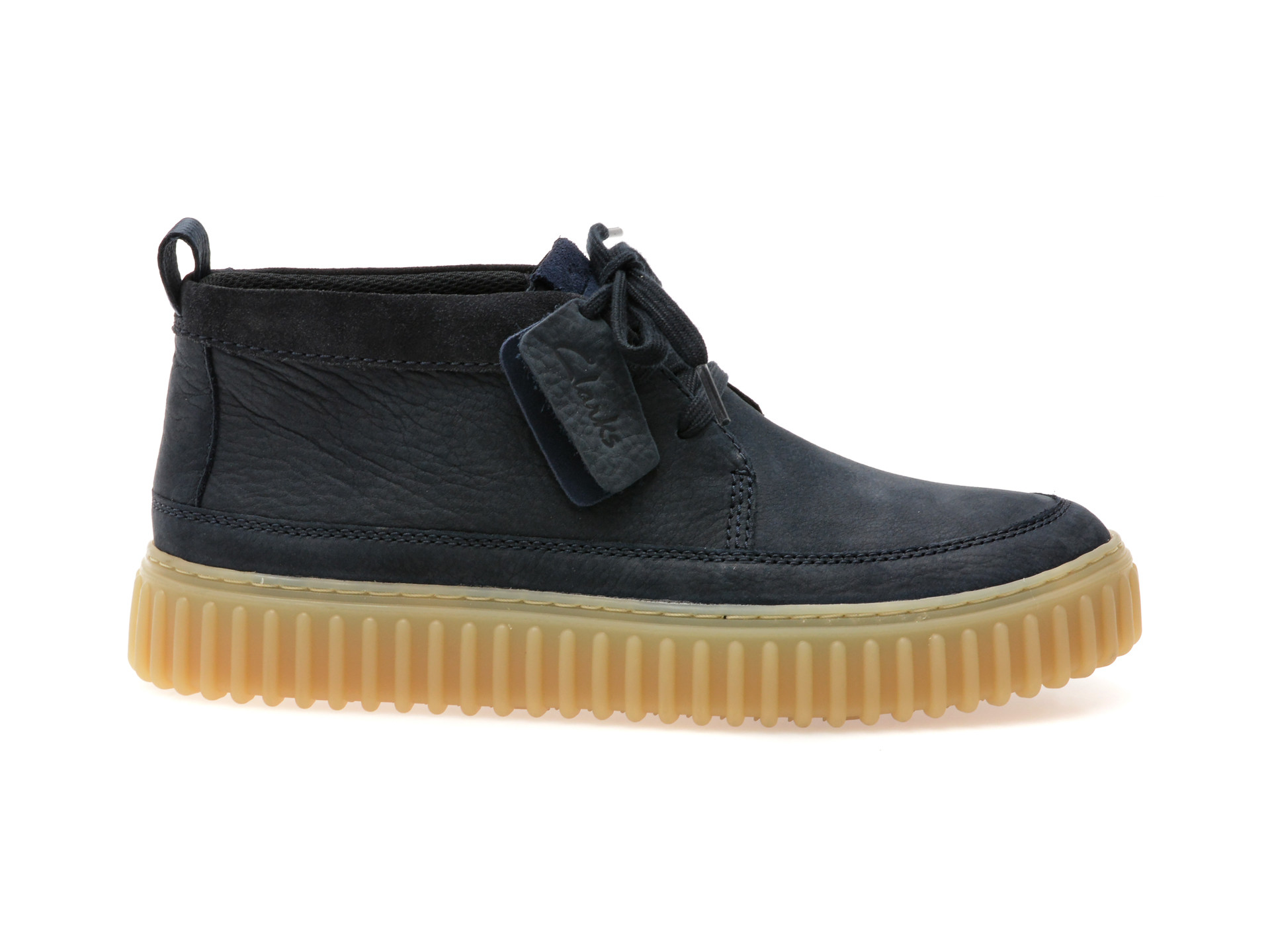 Ghete CLARKS bleumarin, TORHILL LACE HI, din nabuc