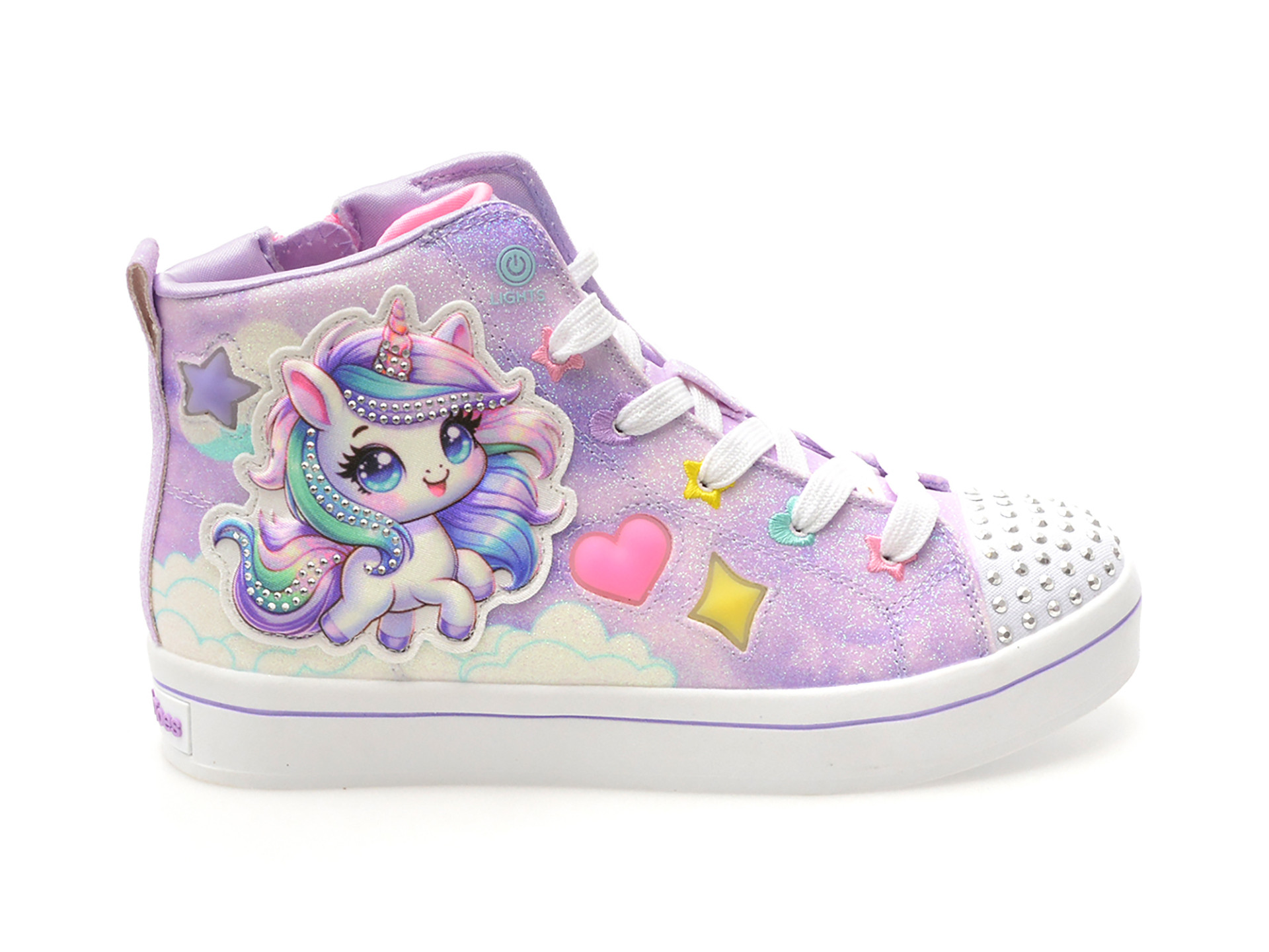 Ghete SKECHERS mov, TWI-LITES 2.0, din piele ecologica