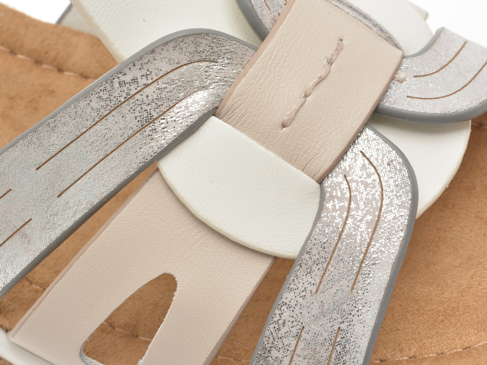 Sandale IMAGE albe, 1152H15, din piele naturala