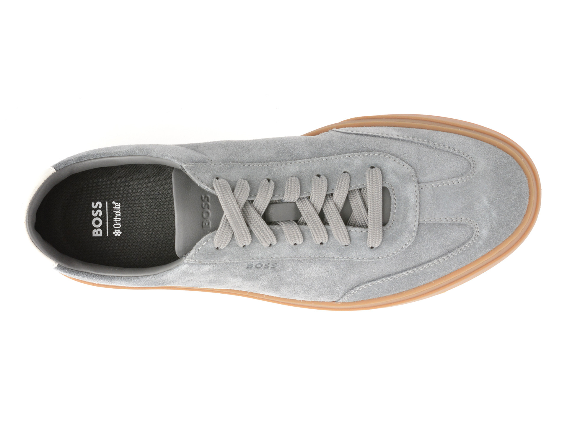 Pantofi sport BOSS gri, 8715, din piele intoarsa