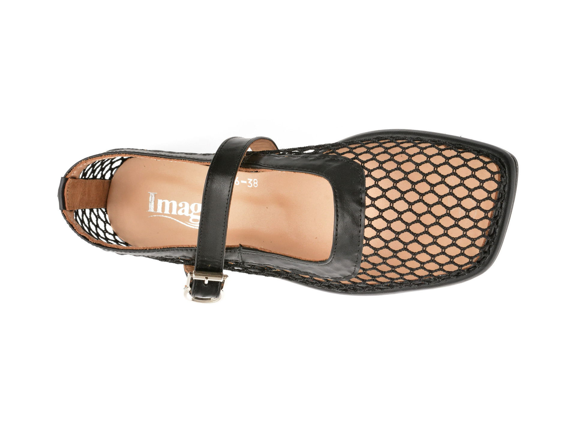 Balerini IMAGE negri, 574316, din material textil