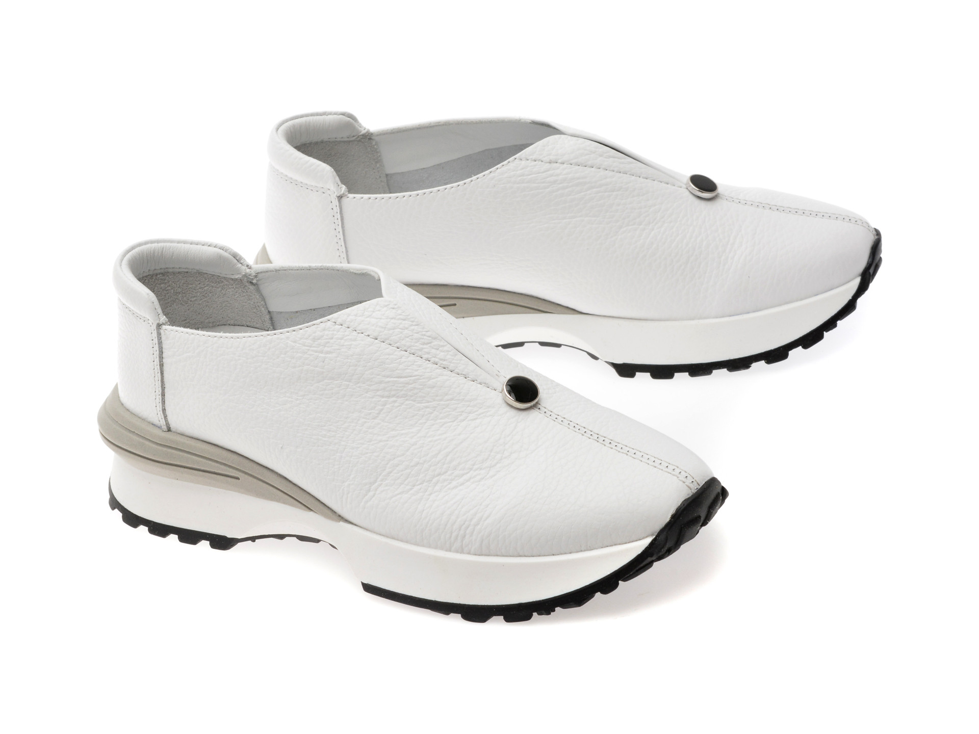 Pantofi sport EPICA albi, 589A101, din piele naturala