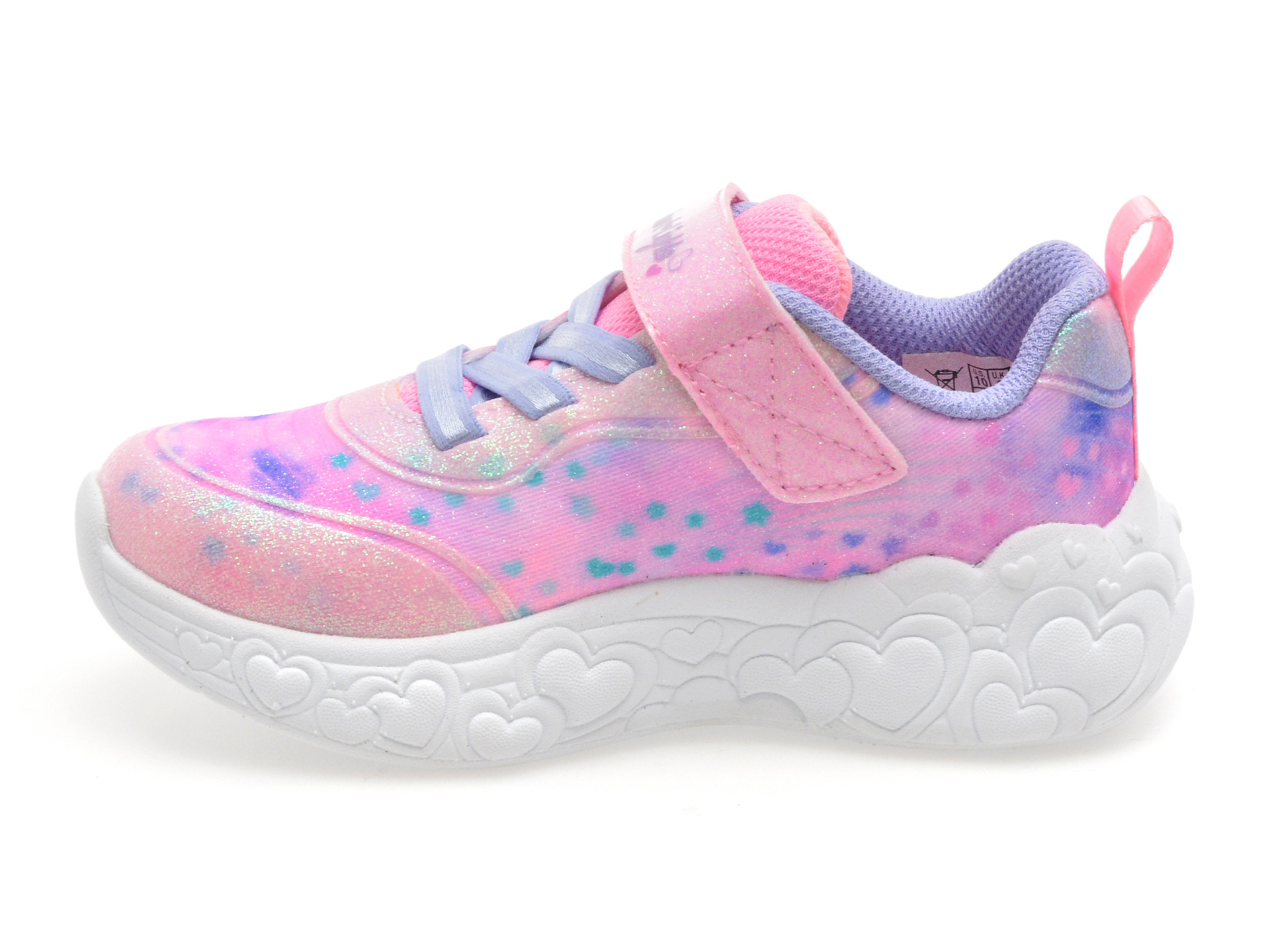 Pantofi sport skechers roz eternal heart lights din material textil kzlzj1111yk302696n