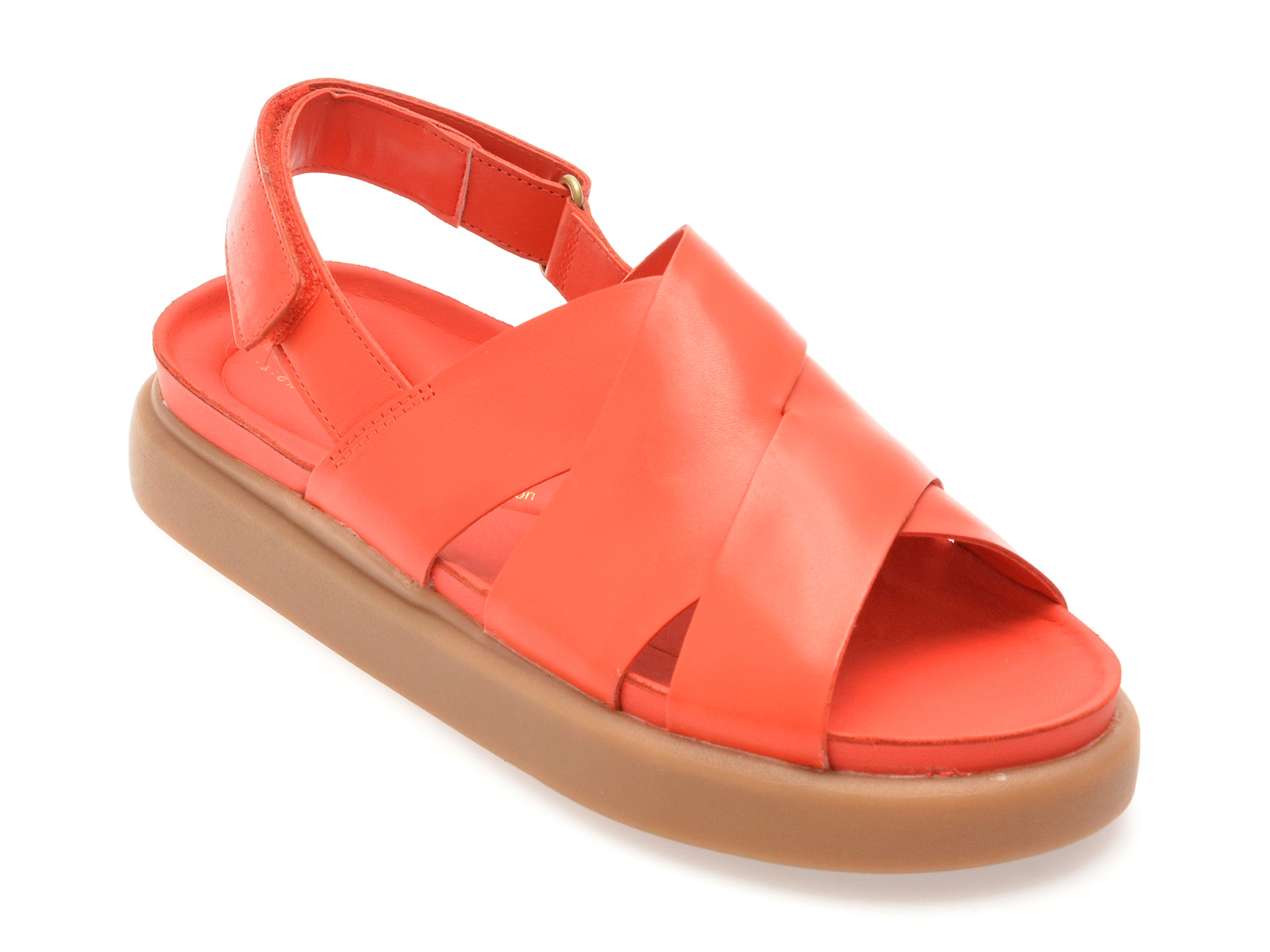 Sandale CLARKS rosii, ARISTELLA SUN, din piele naturala
