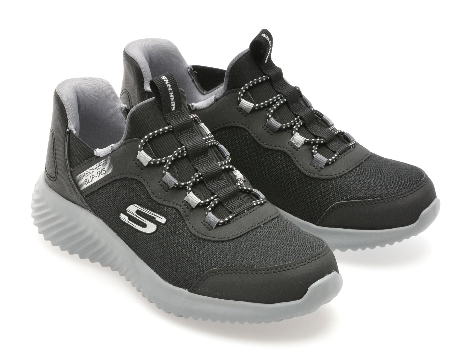Pantofi sport SKECHERS negri, BOUNDER, din material textil