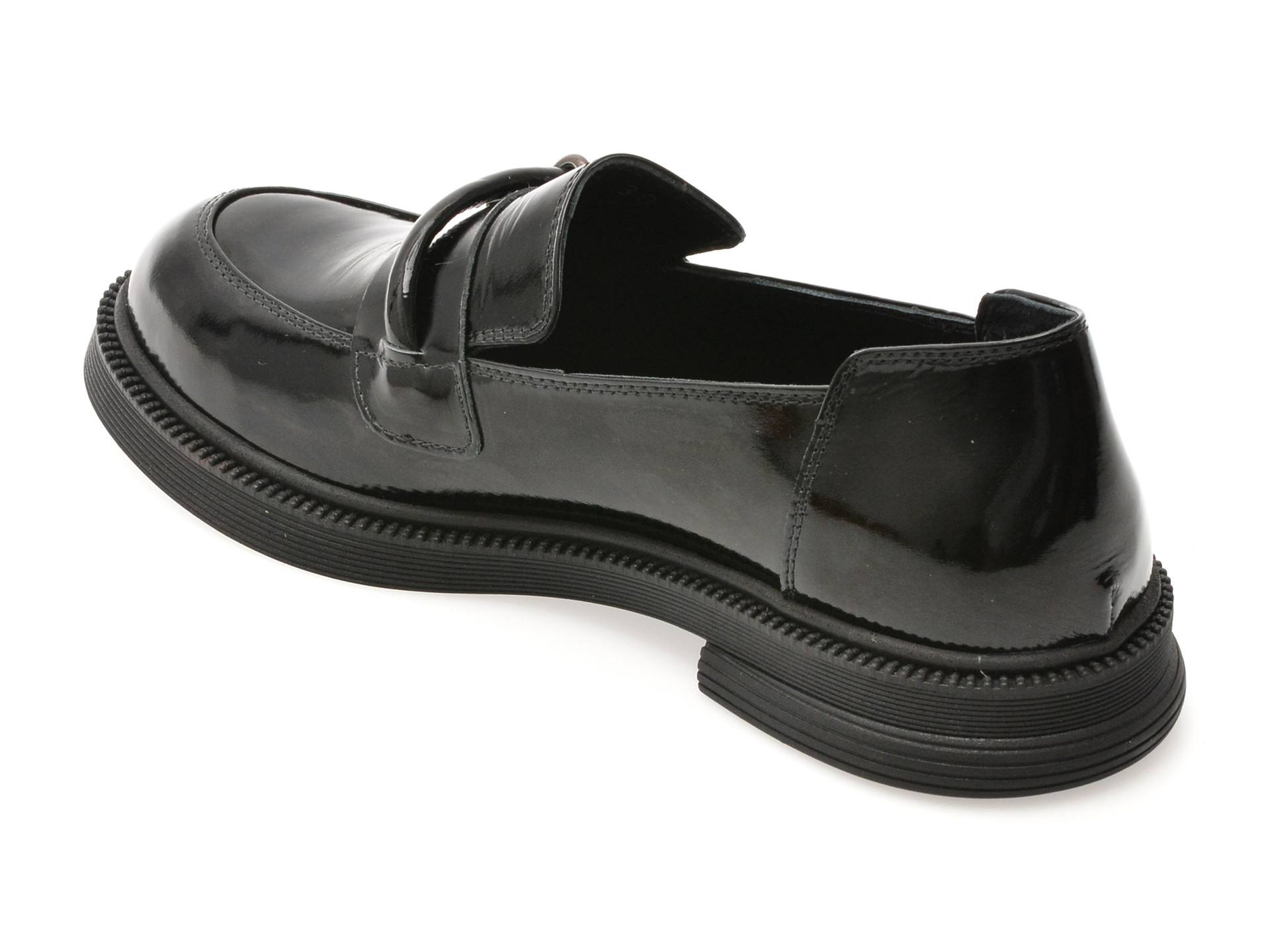 Mocasini EPICA negri, 3811400, din piele naturala lacuita