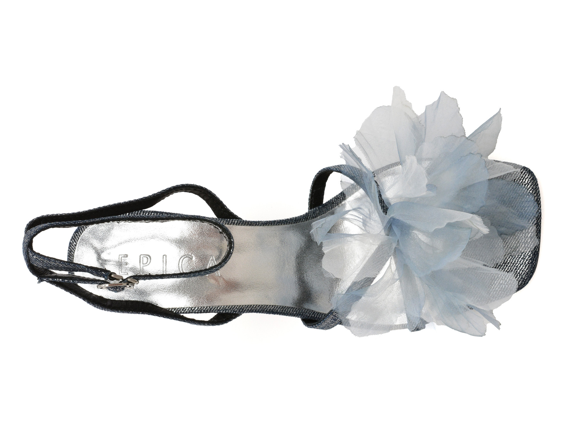 Sandale elegante EPICA albastre, L162, din material textil