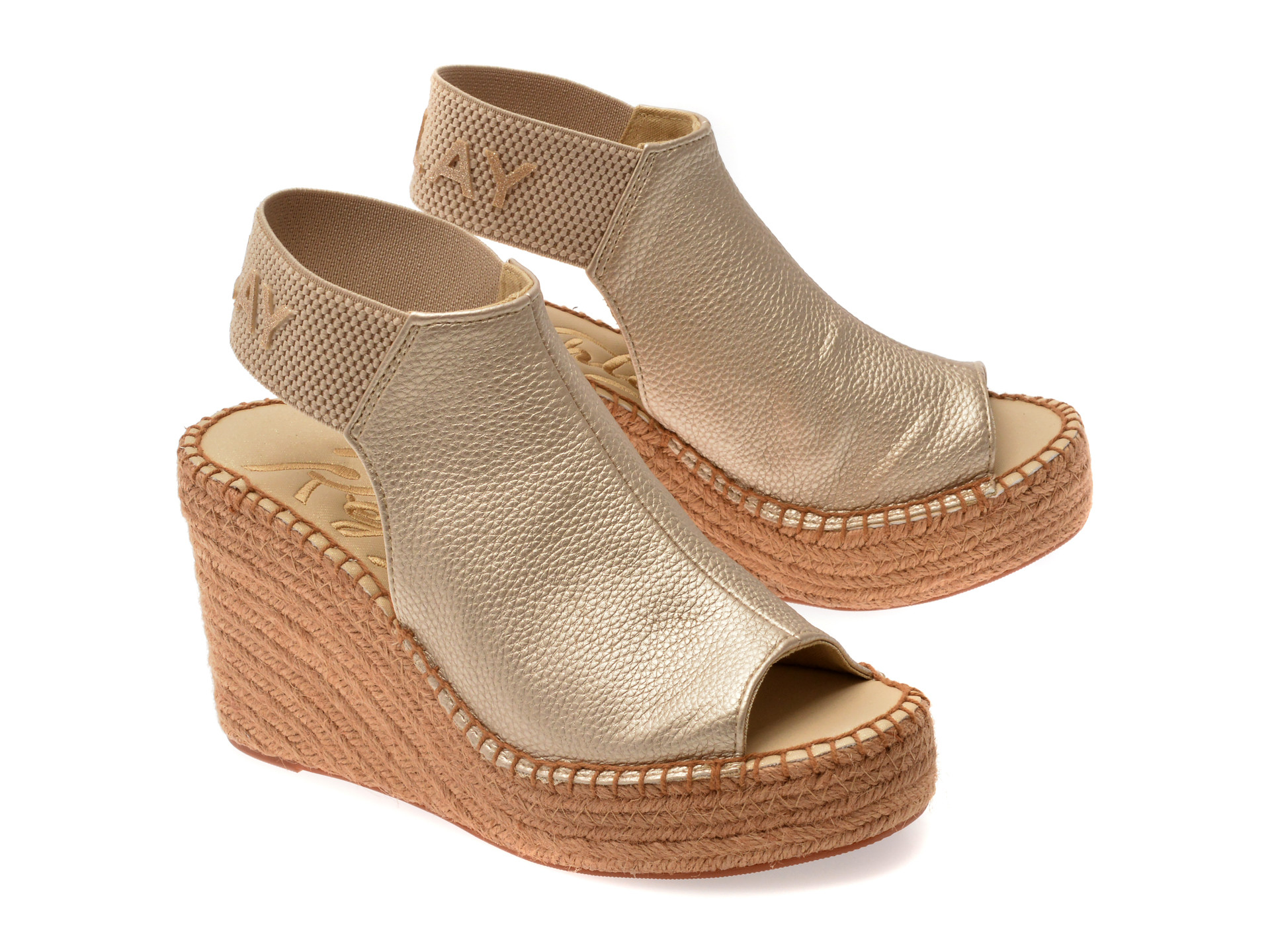 Sandale REPLAY aurii, WP4G08S, din piele ecologica