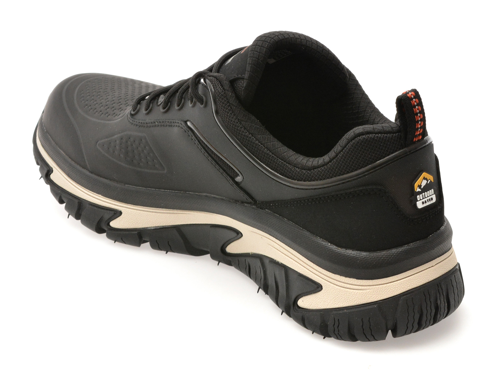 Pantofi sport SKECHERS negri, ARCH FIT ROAD WALKER, din piele ecologica