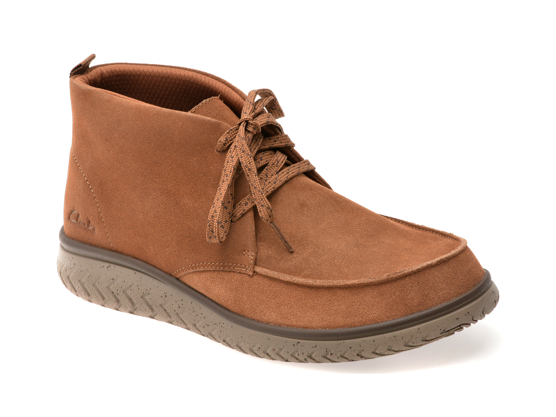 Ghete CLARKS maro, RELAX LITE MOC, din piele intoarsa