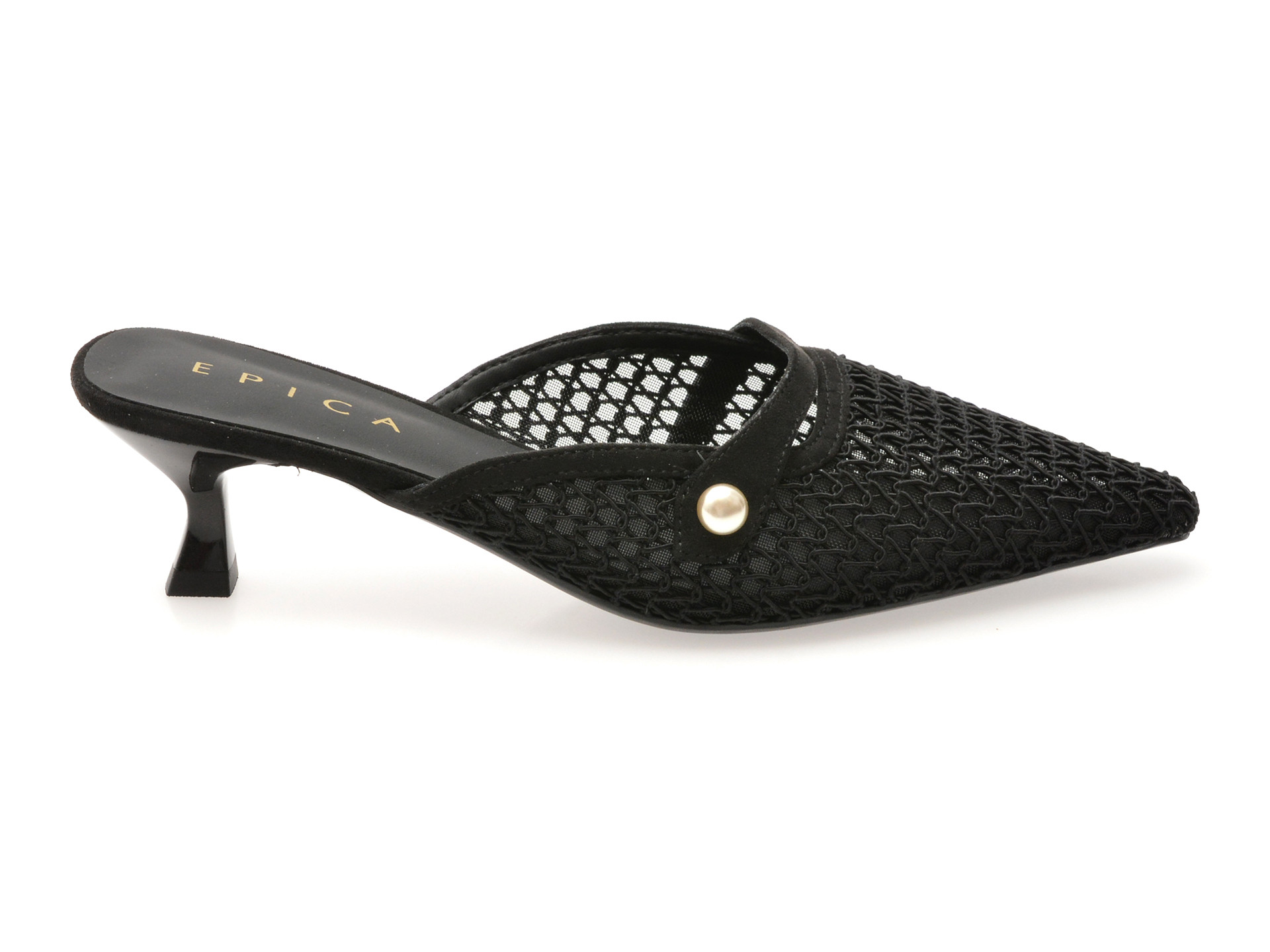 Pantofi eleganti EPICA negri, 26Q2118, din material textil