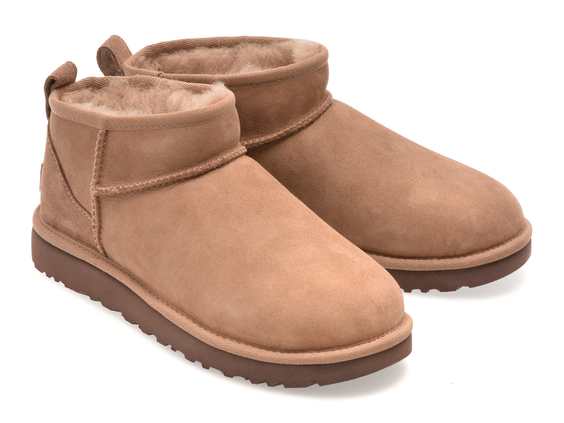 Ghete UGG maro, CLASSIC ULTRA MINI, din piele intoarsa