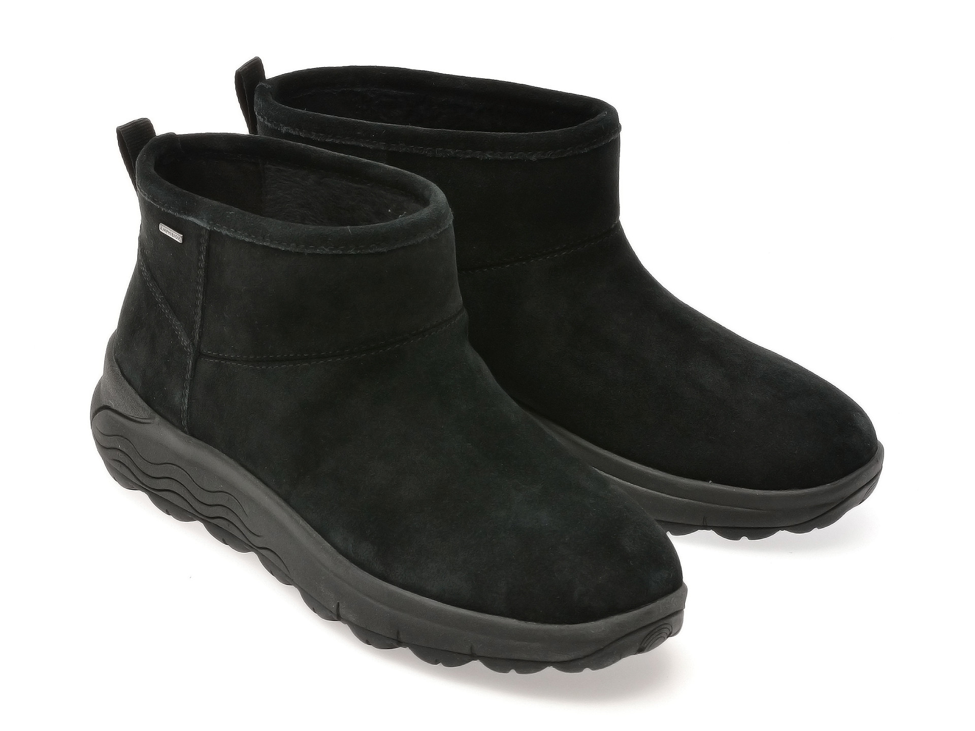 Ghete GEOX negre, D5626B, din piele intoarsa