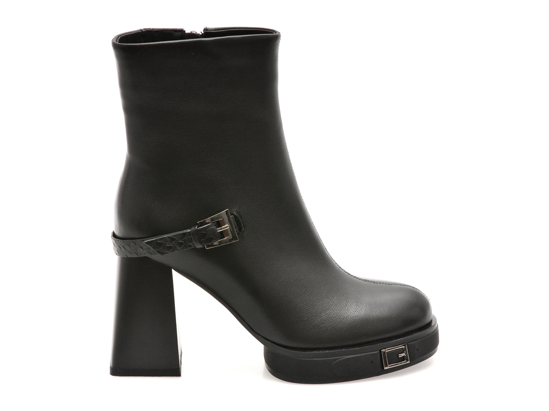 Ghete EPICA negre, 202752, din piele naturala