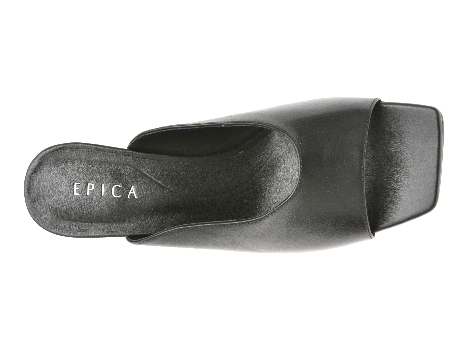 Papuci EPICA negri, 1F7073, din piele naturala