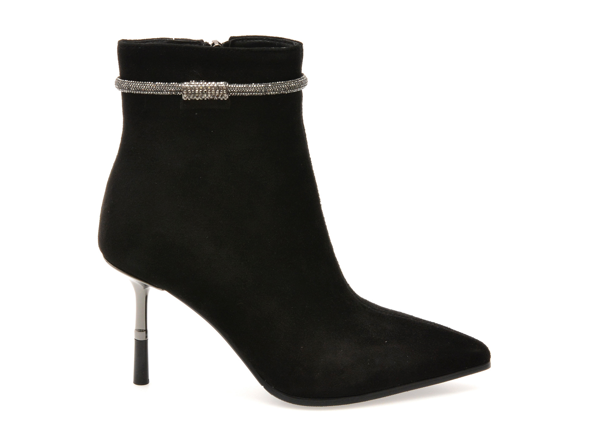 Botine elegante EPICA negre, 202726, din piele intoarsa