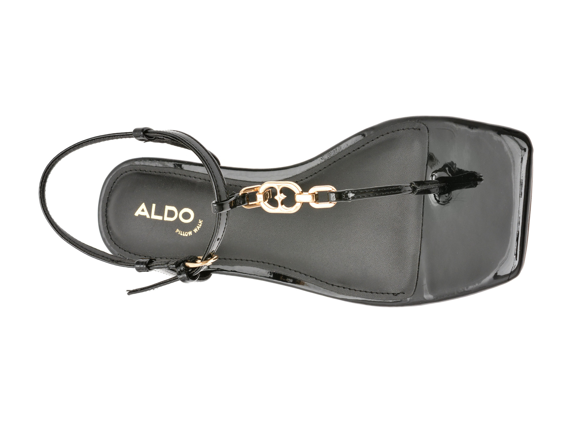 Sandale ALDO negre, LORENZA 001, din piele ecologica