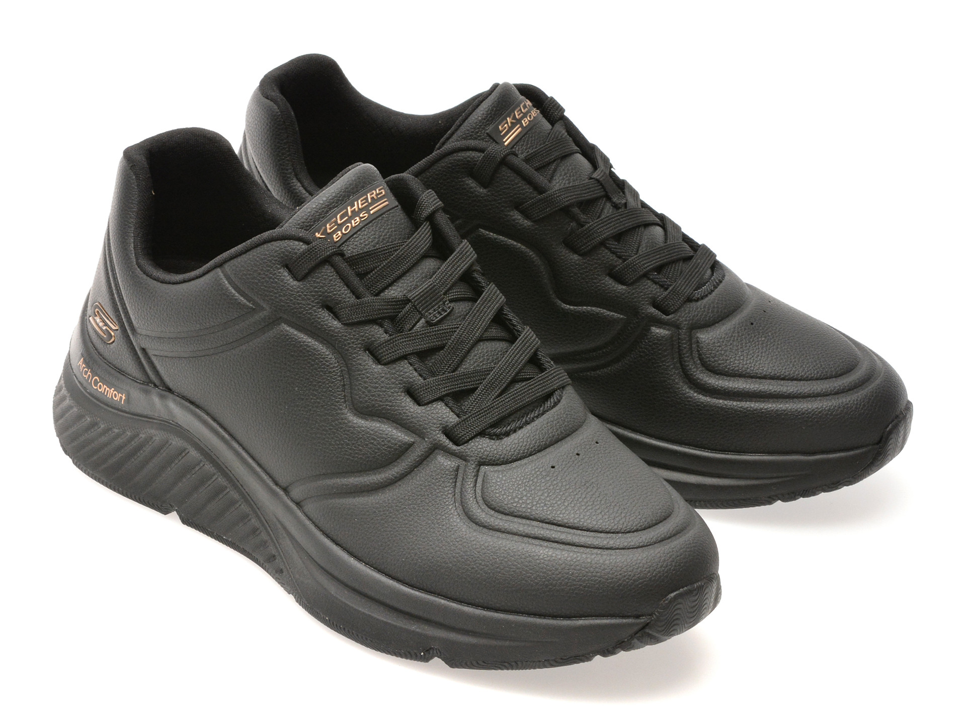 Pantofi sport SKECHERS negri, BOBS ARCH COMFORT B SWEET, din piele ecologica