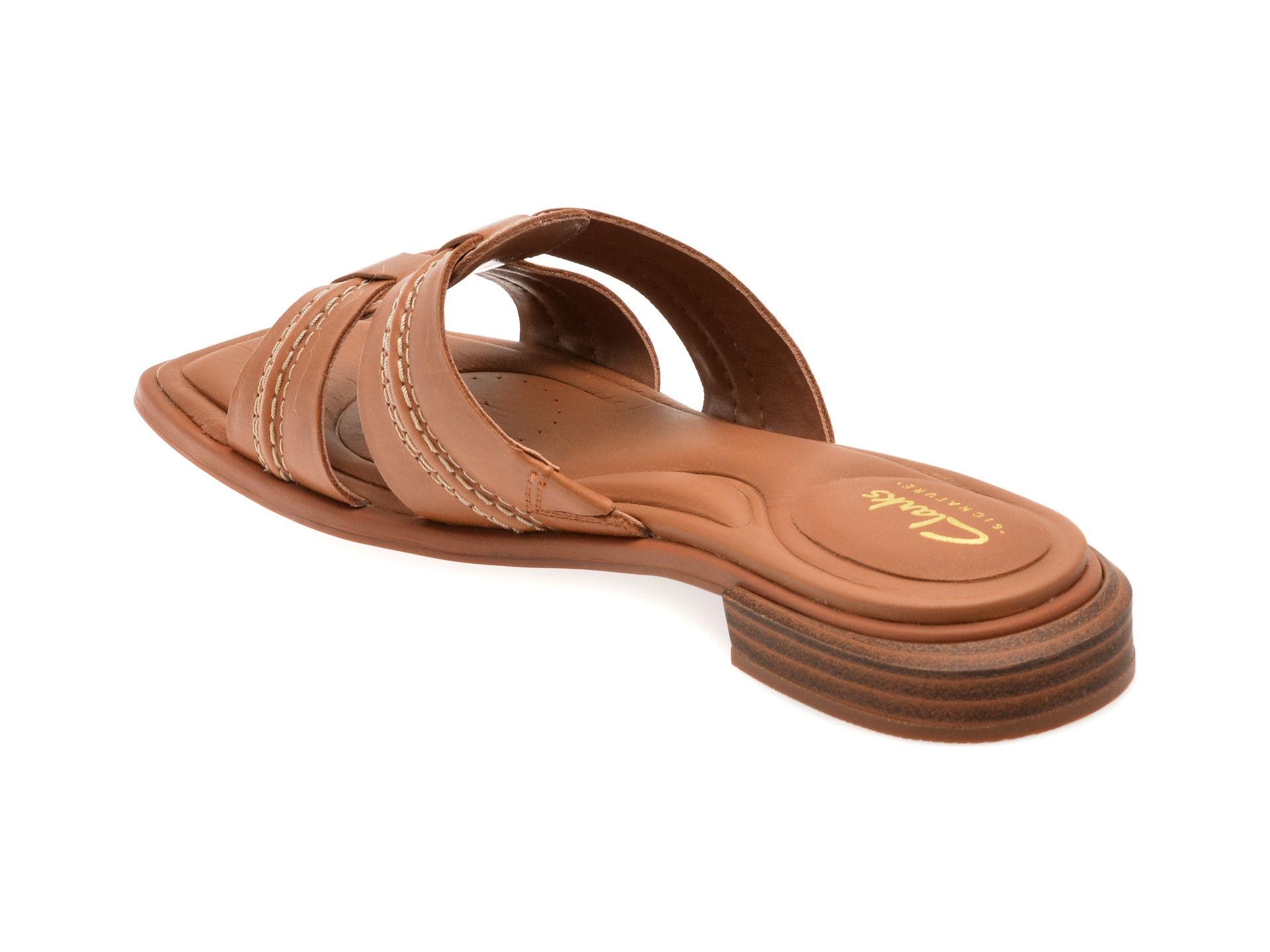 Papuci CLARKS maro, ARIANY MULE, din piele naturala