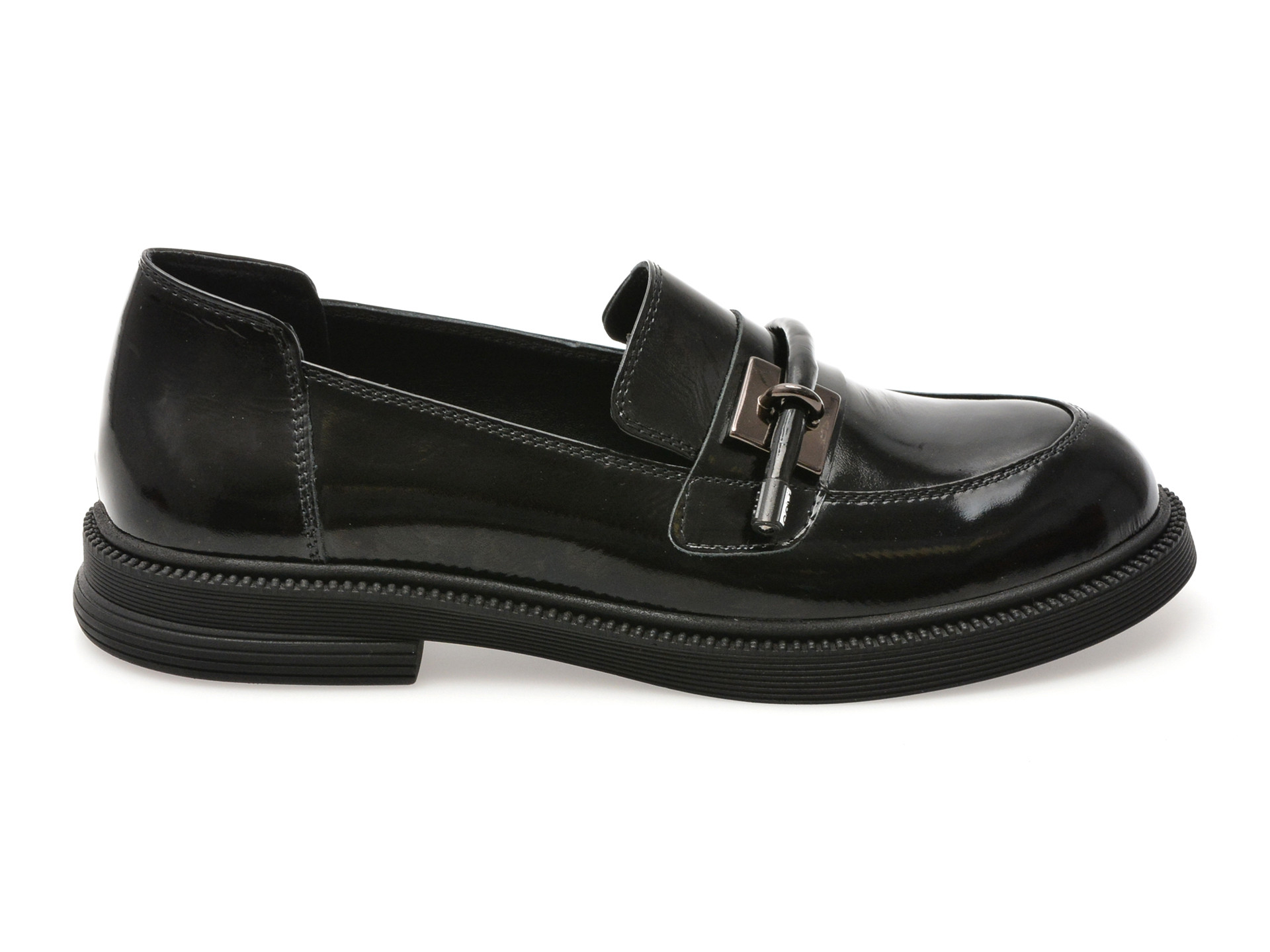Mocasini EPICA negri, 3811400, din piele naturala lacuita