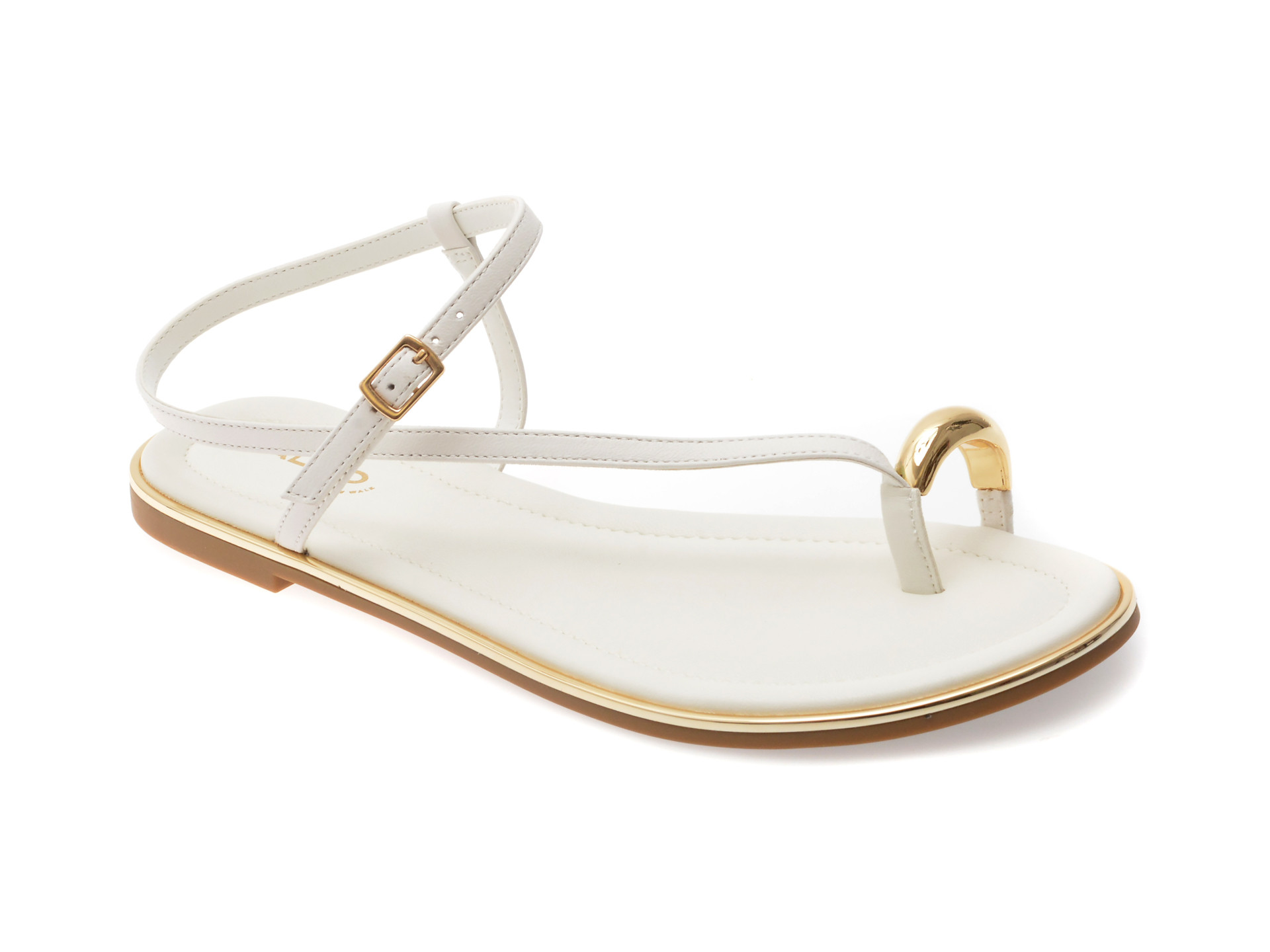 Sandale ALDO albe, JOMALI 100, din piele naturala