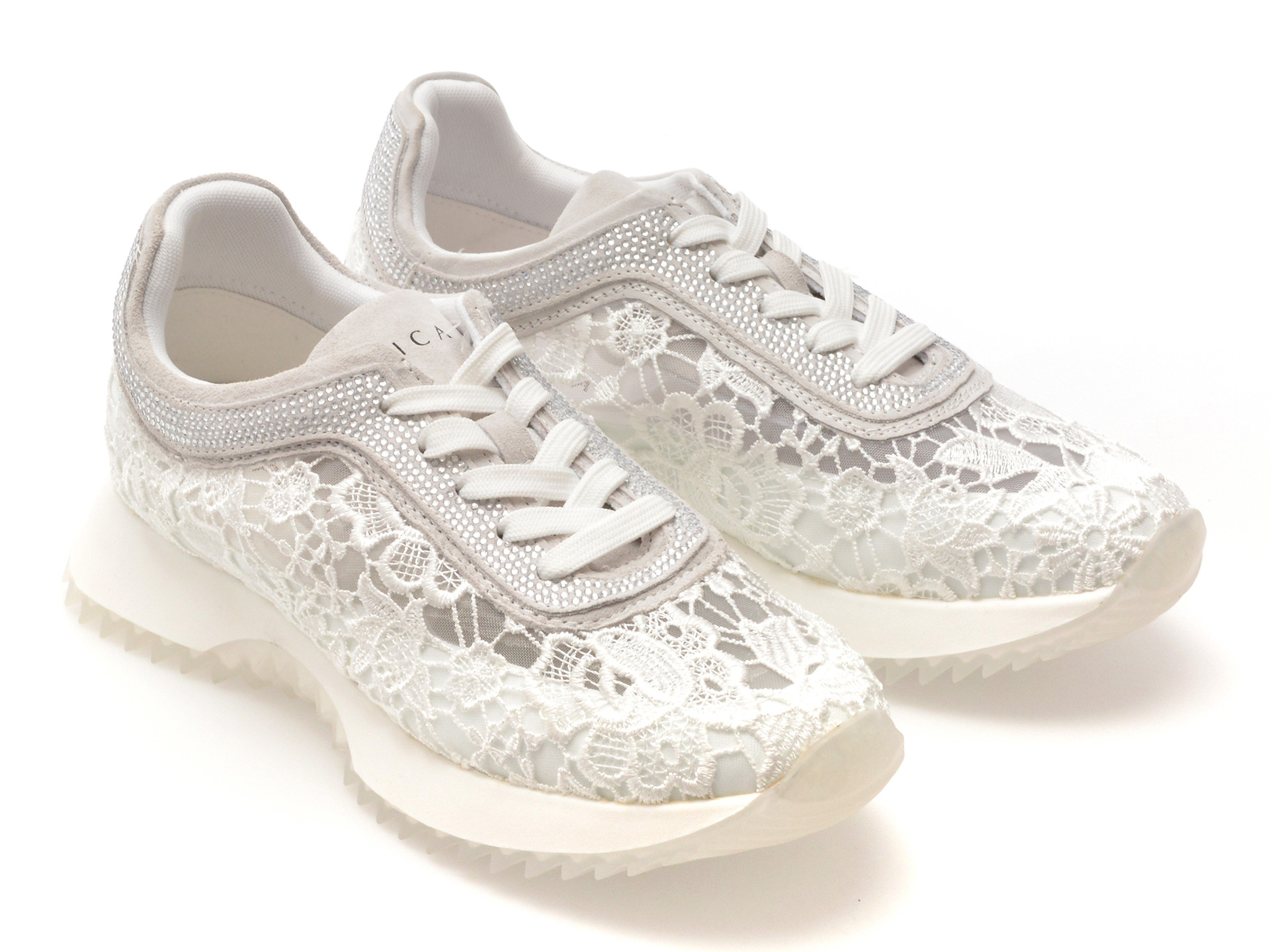 Pantofi sport EPICA albi, QS663, din material textil