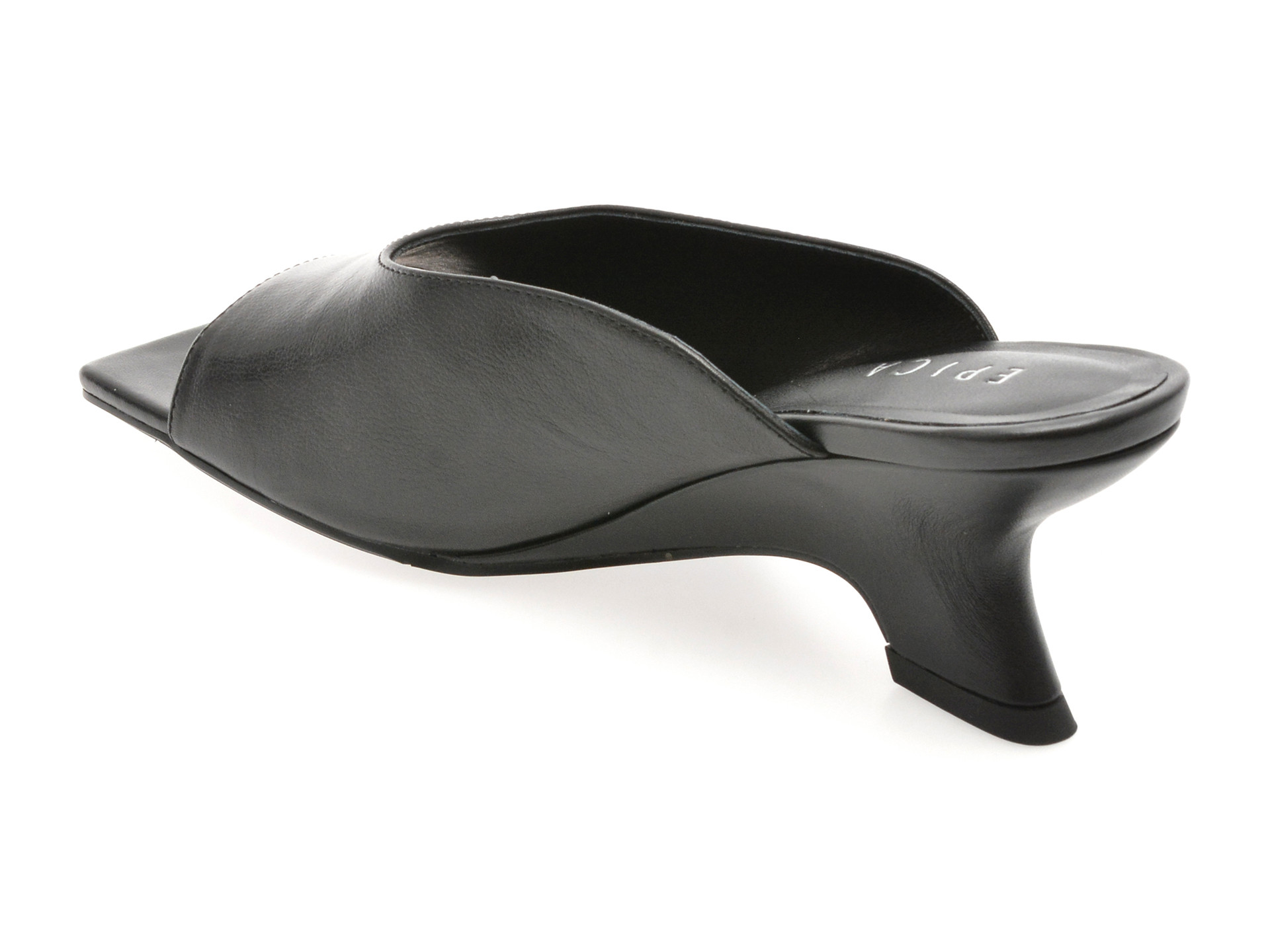 Papuci EPICA negri, 1F7073, din piele naturala