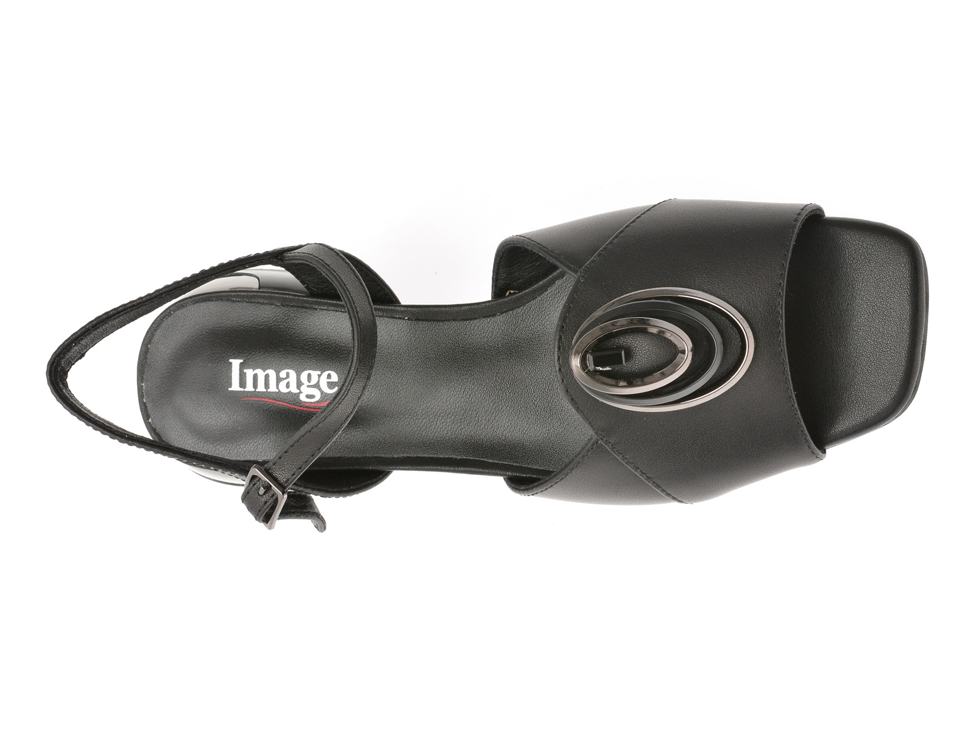 Sandale IMAGE negre, 201508, din piele naturala