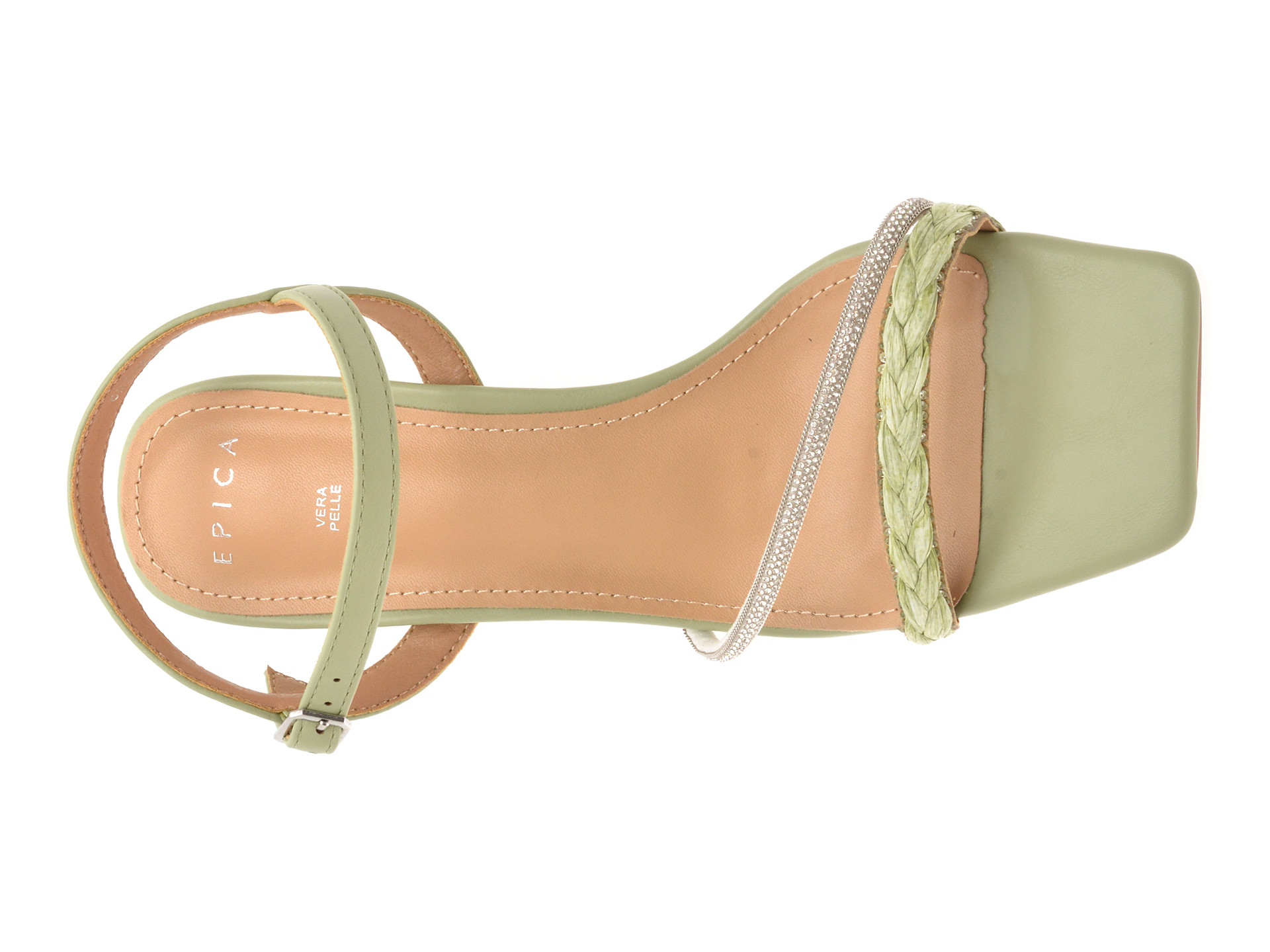 Sandale elegante EPICA verzi, 82982, din piele ecologica