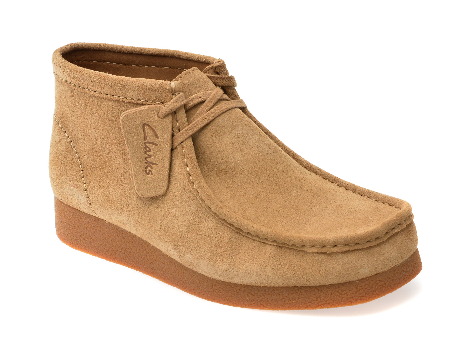 Ghete CLARKS gri, WALLABEE EVO BT, din piele intoarsa