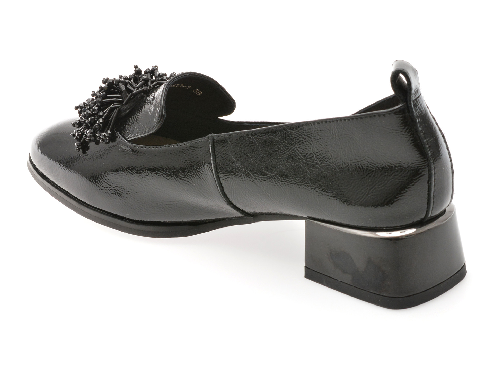 Pantofi EPICA negri, 3433, din piele naturala lacuita