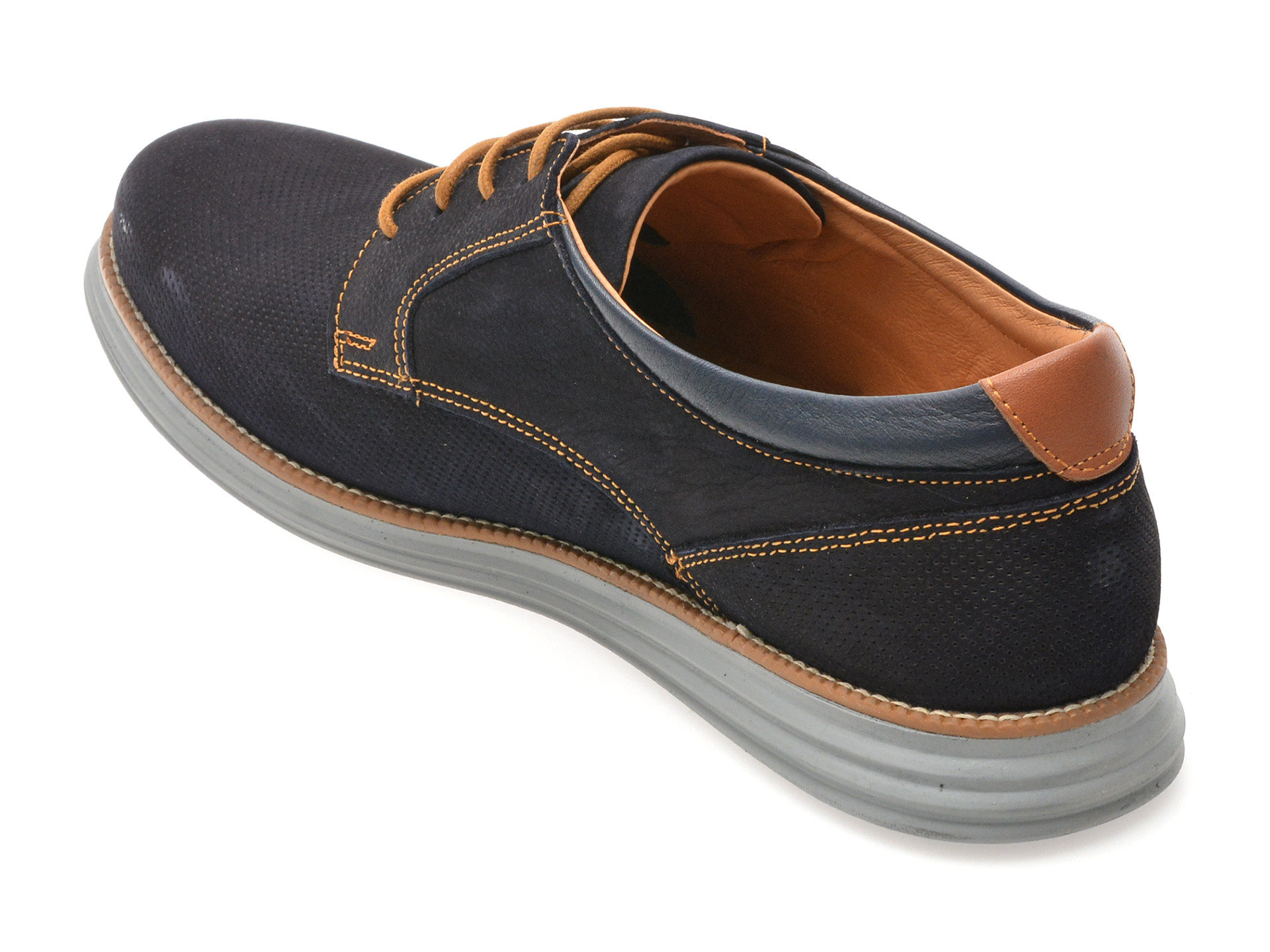 Pantofi OTTER bleumarin, A36, din nabuc