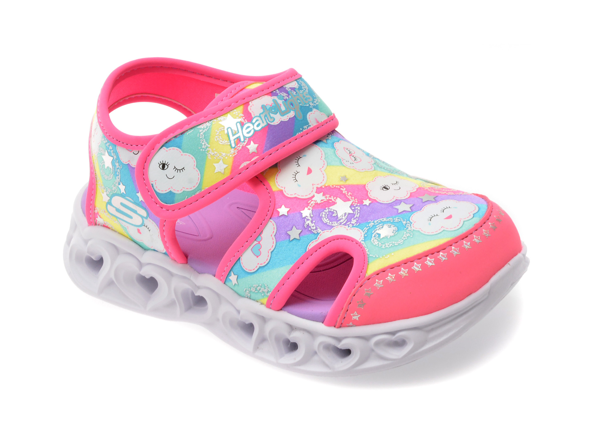 Pantofi sport SKECHERS roz, HEART LIGHTS, din material textil
