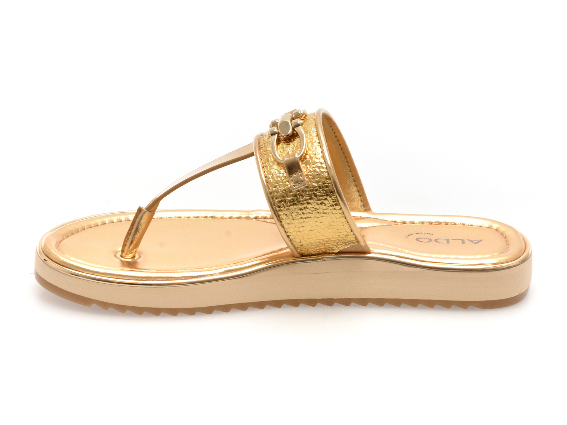 Papuci ALDO aurii, LAJOLLA 711, din piele ecologica