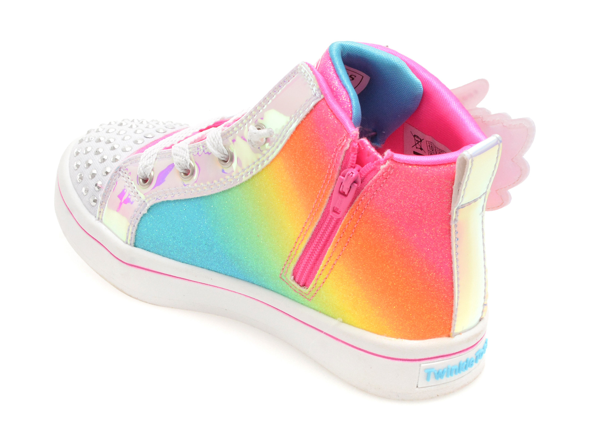 Ghete SKECHERS roz, TWI-LITES 2.0, din piele ecologica