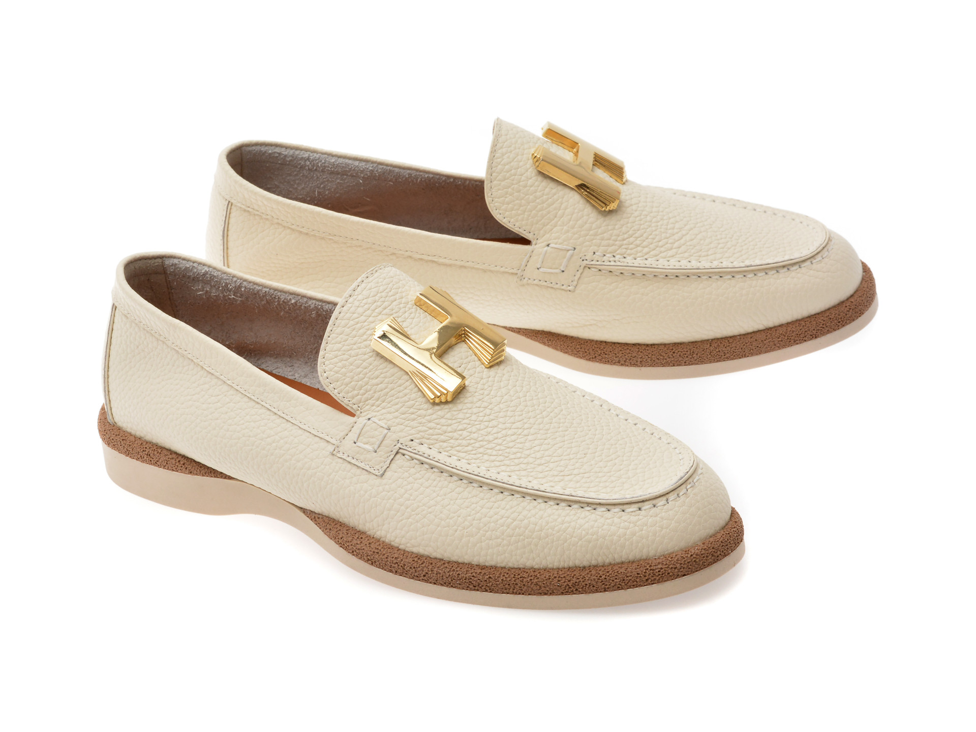 Mocasini EPICA bej, 31491, din piele naturala