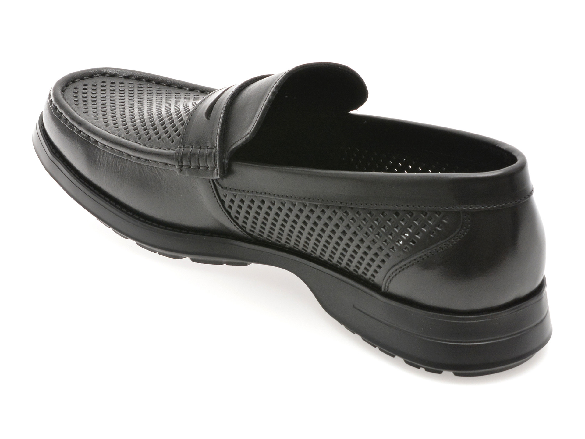 Mocasini OTTER negri, 1252, din piele naturala