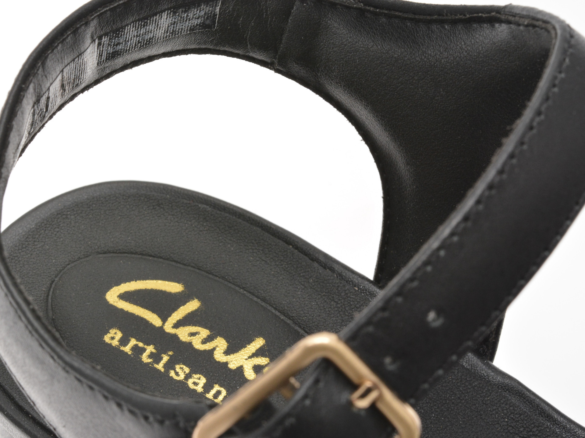 Sandale CLARKS negre, SERINA 35 CROSS, din piele naturala