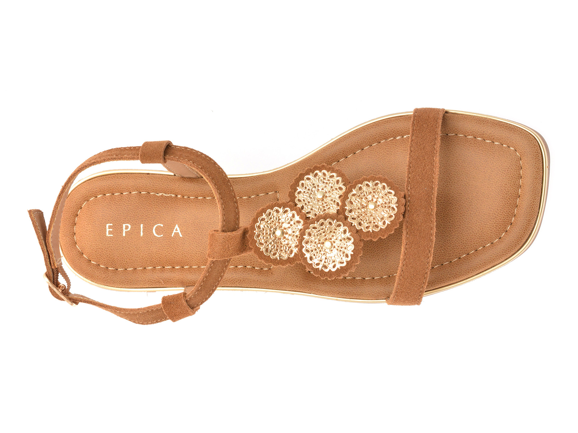 Sandale EPICA maro, 82967, din piele intoarsa