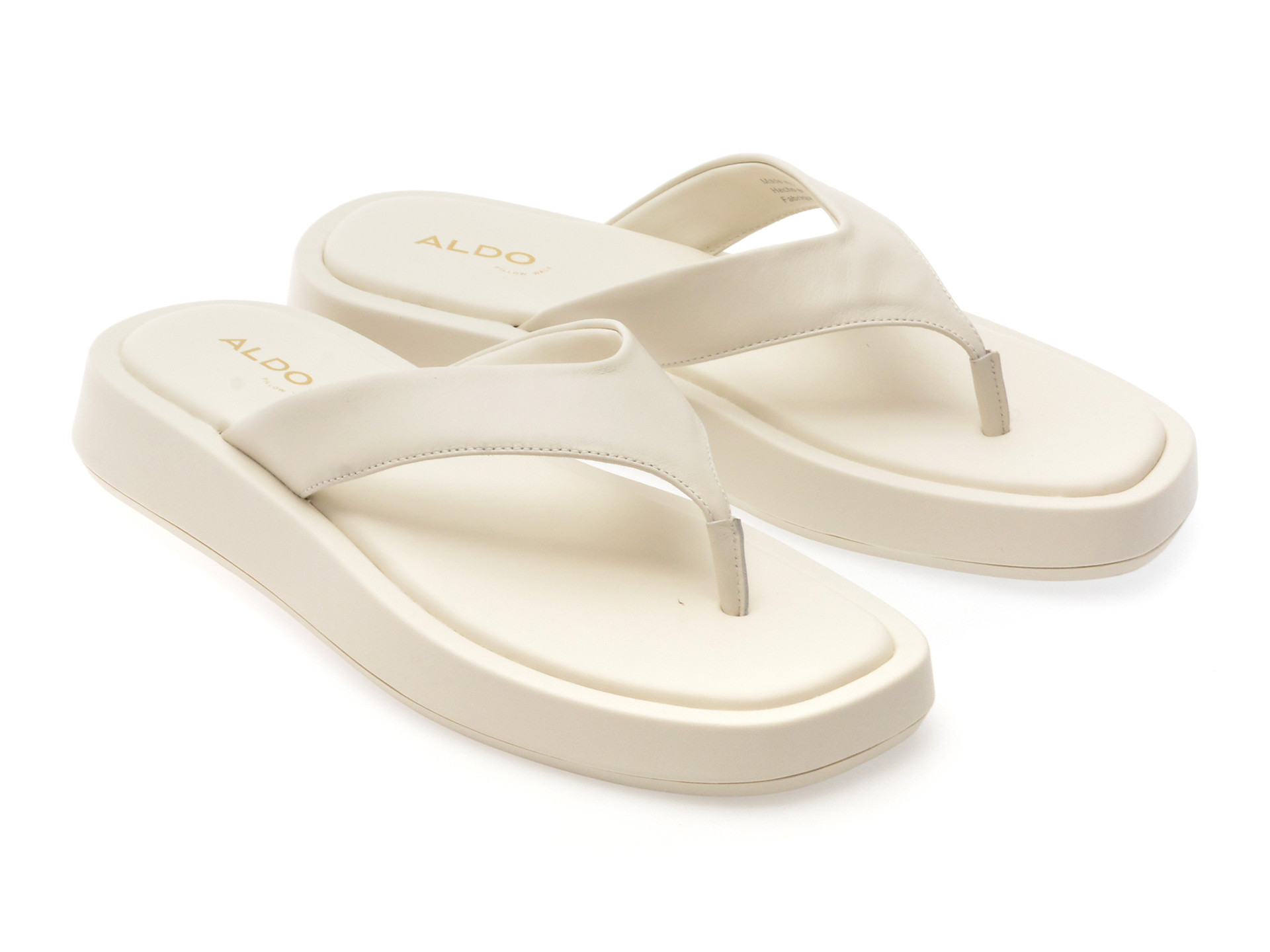 Papuci ALDO albi, GRETTLE 121, din piele naturala